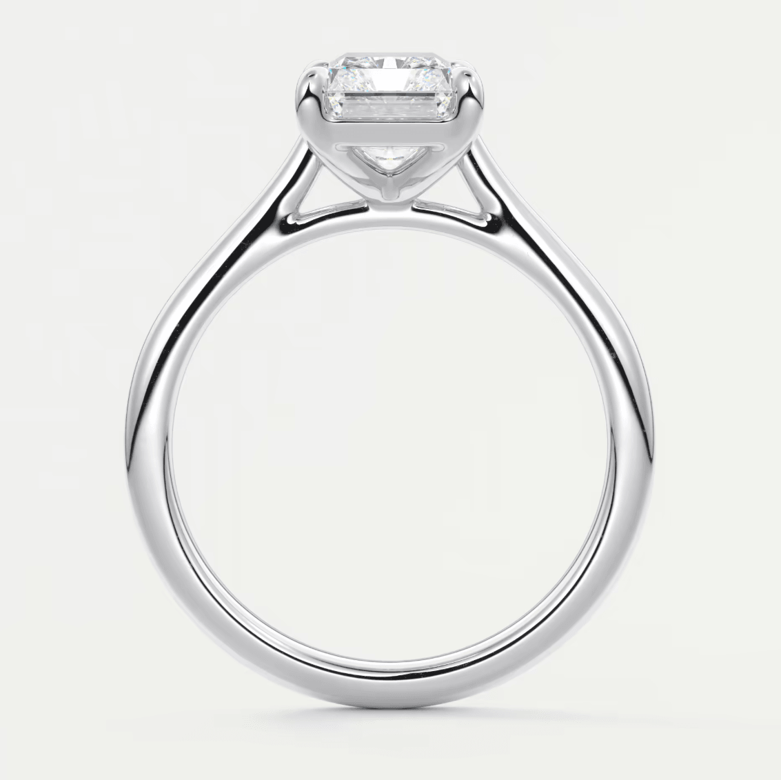 Lumia Radiant Cathedral Solitaire Ring – Lab Diamond or Moissanite