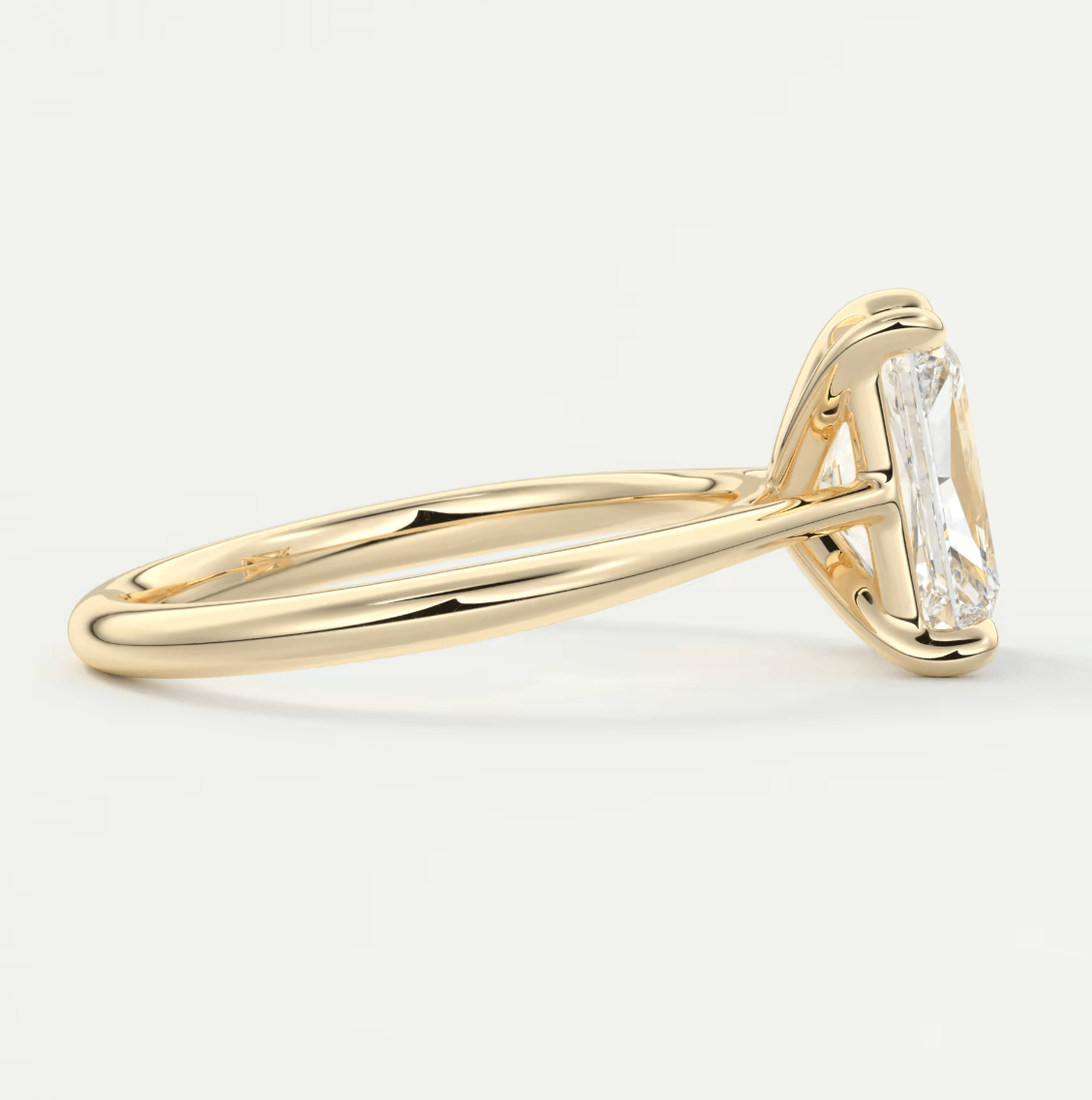 Lumia Radiant Cathedral Solitaire Ring – Lab Diamond or Moissanite