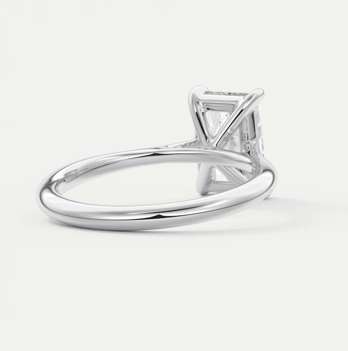 Lumia Radiant Cathedral Solitaire Ring – Lab Diamond or Moissanite