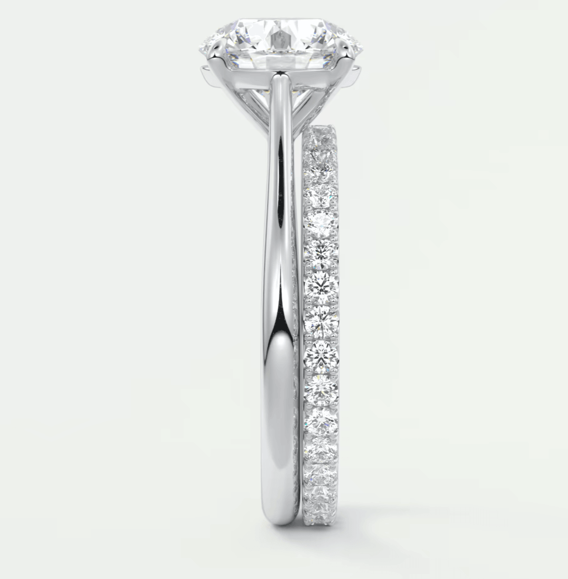 Lumia Round Cathedral Ring – Lab Diamond or Moissanite