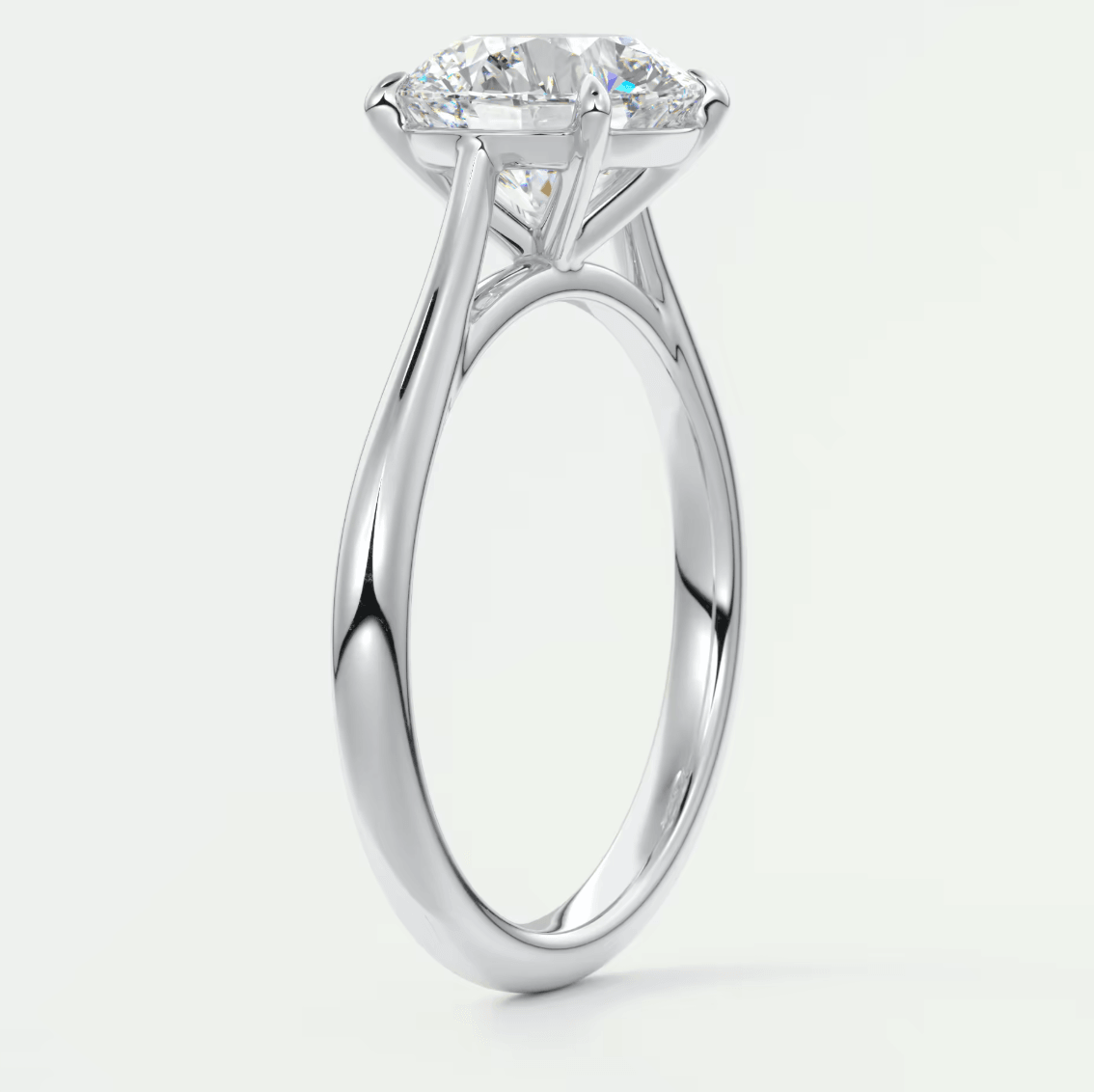 Lumia Round Cathedral Ring – Lab Diamond or Moissanite