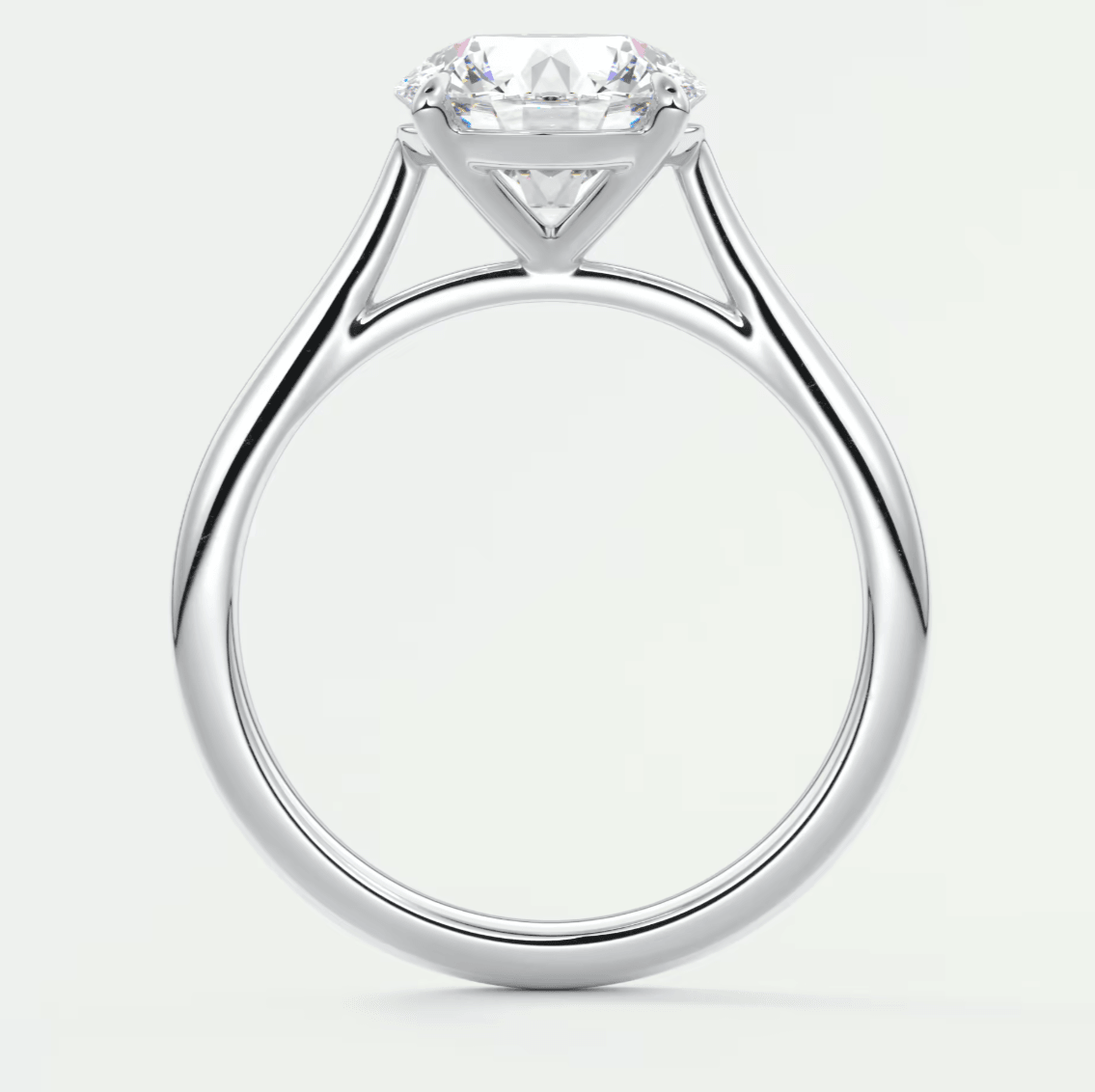 Lumia Round Cathedral Ring – Lab Diamond or Moissanite