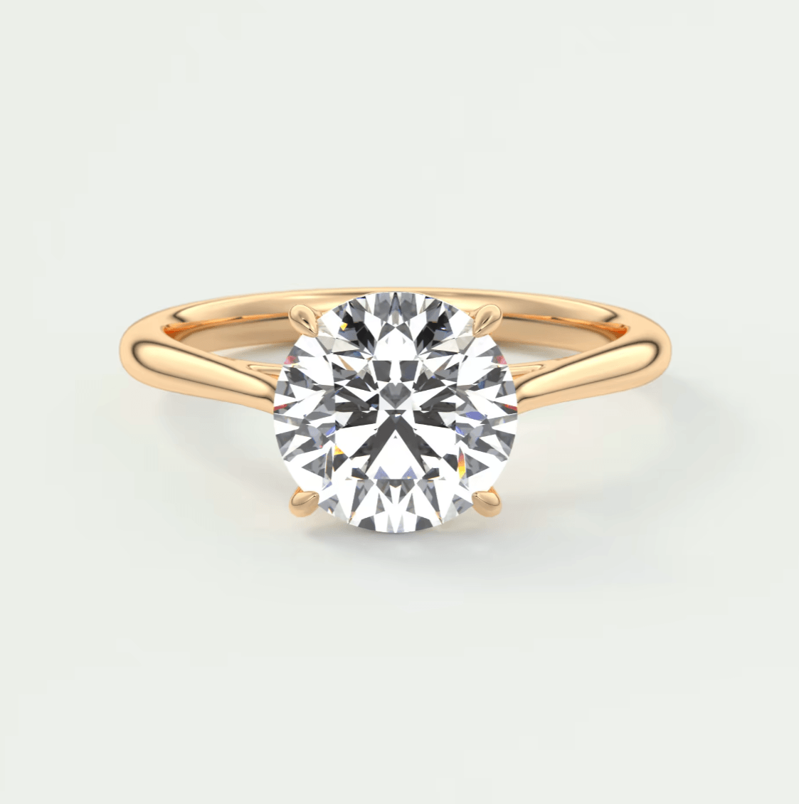 Lumia Round Cathedral Ring – Lab Diamond or Moissanite