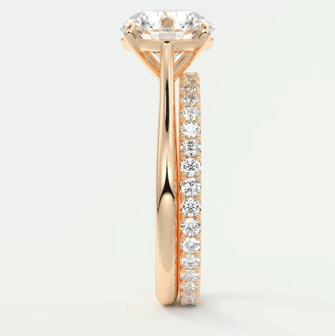 Lumia Round Cathedral Ring – Lab Diamond or Moissanite