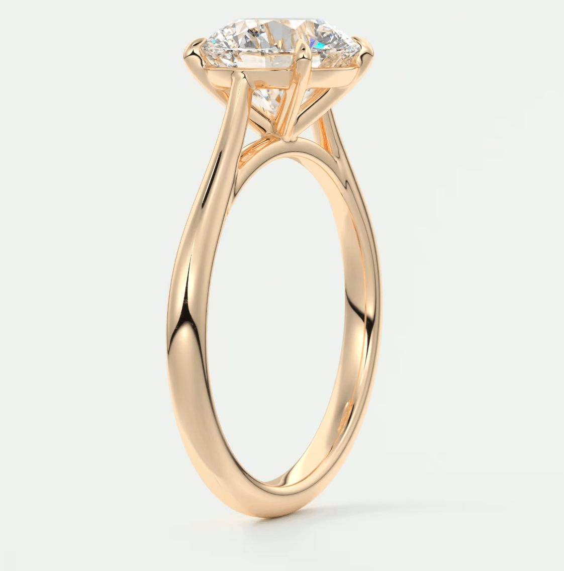 Lumia Round Cathedral Ring – Lab Diamond or Moissanite