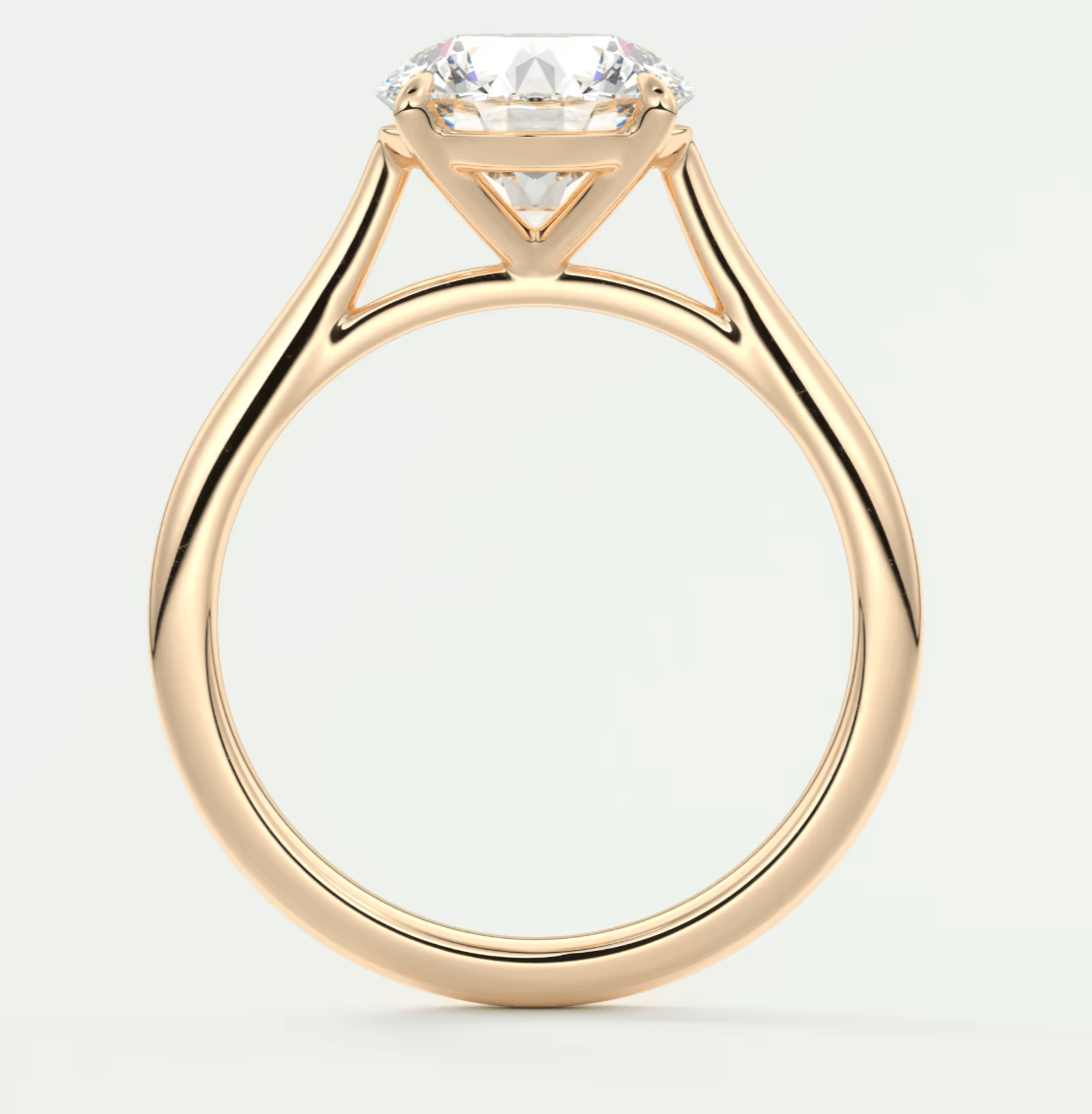Lumia Round Cathedral Ring – Lab Diamond or Moissanite