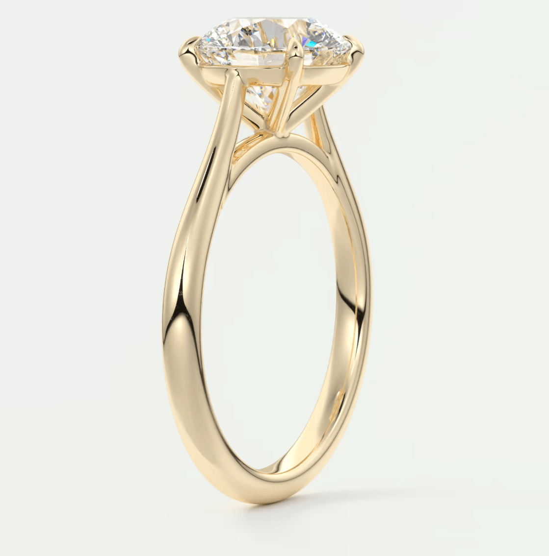 Lumia Round Cathedral Ring – Lab Diamond or Moissanite