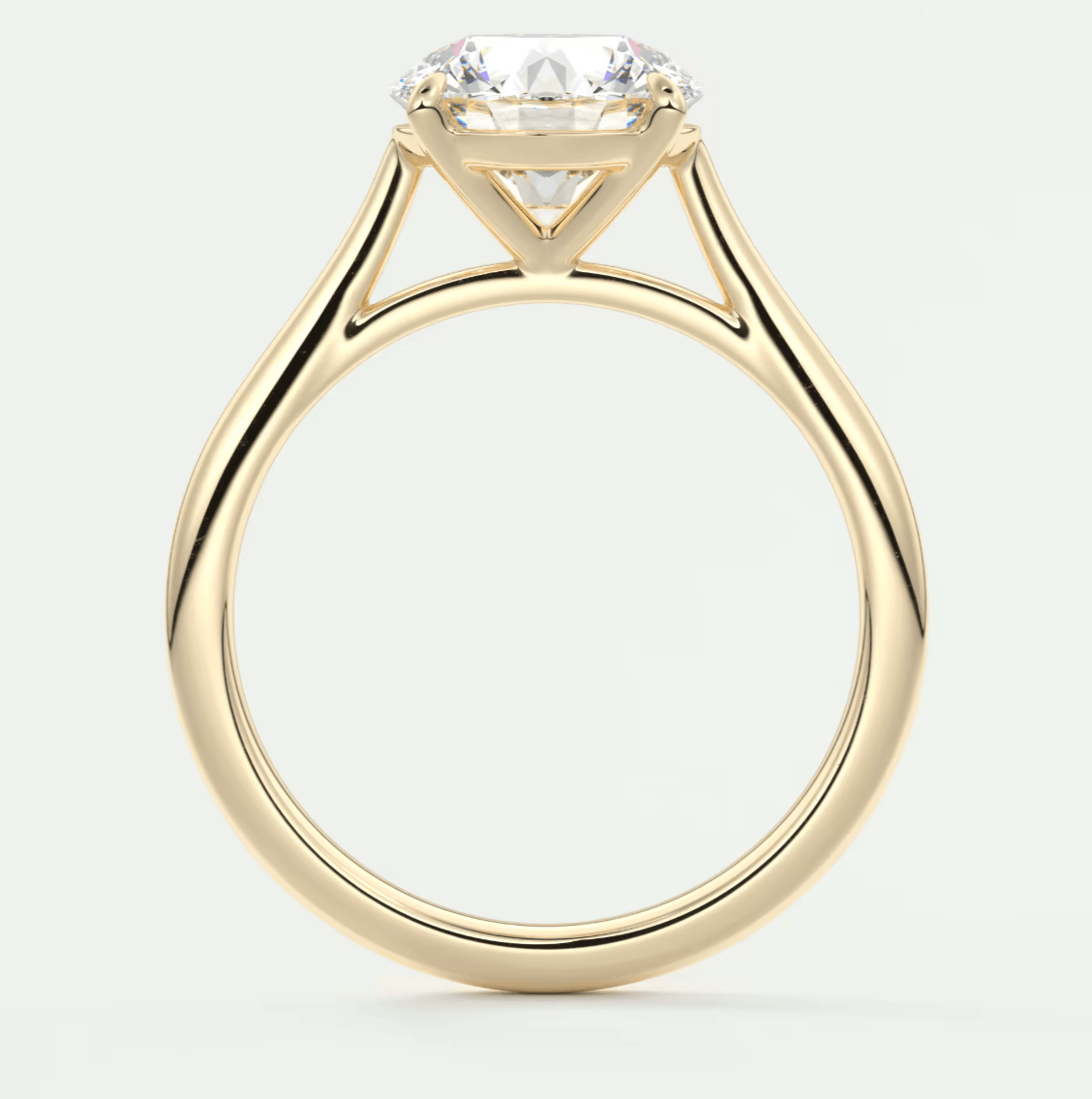 Lumia Round Cathedral Ring – Lab Diamond or Moissanite