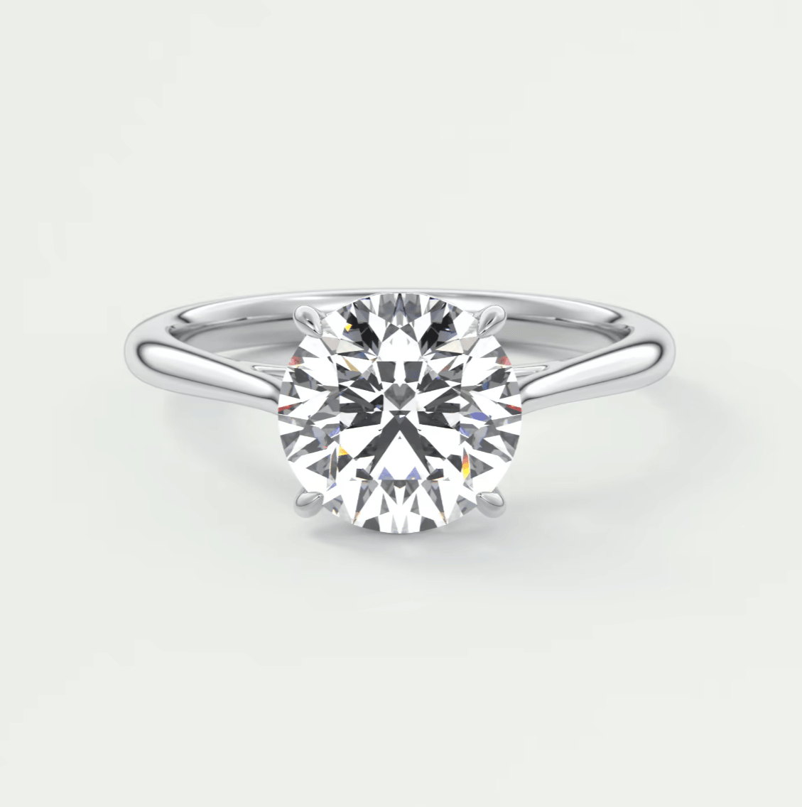 Lumia Round Cathedral Ring – Lab Diamond or Moissanite