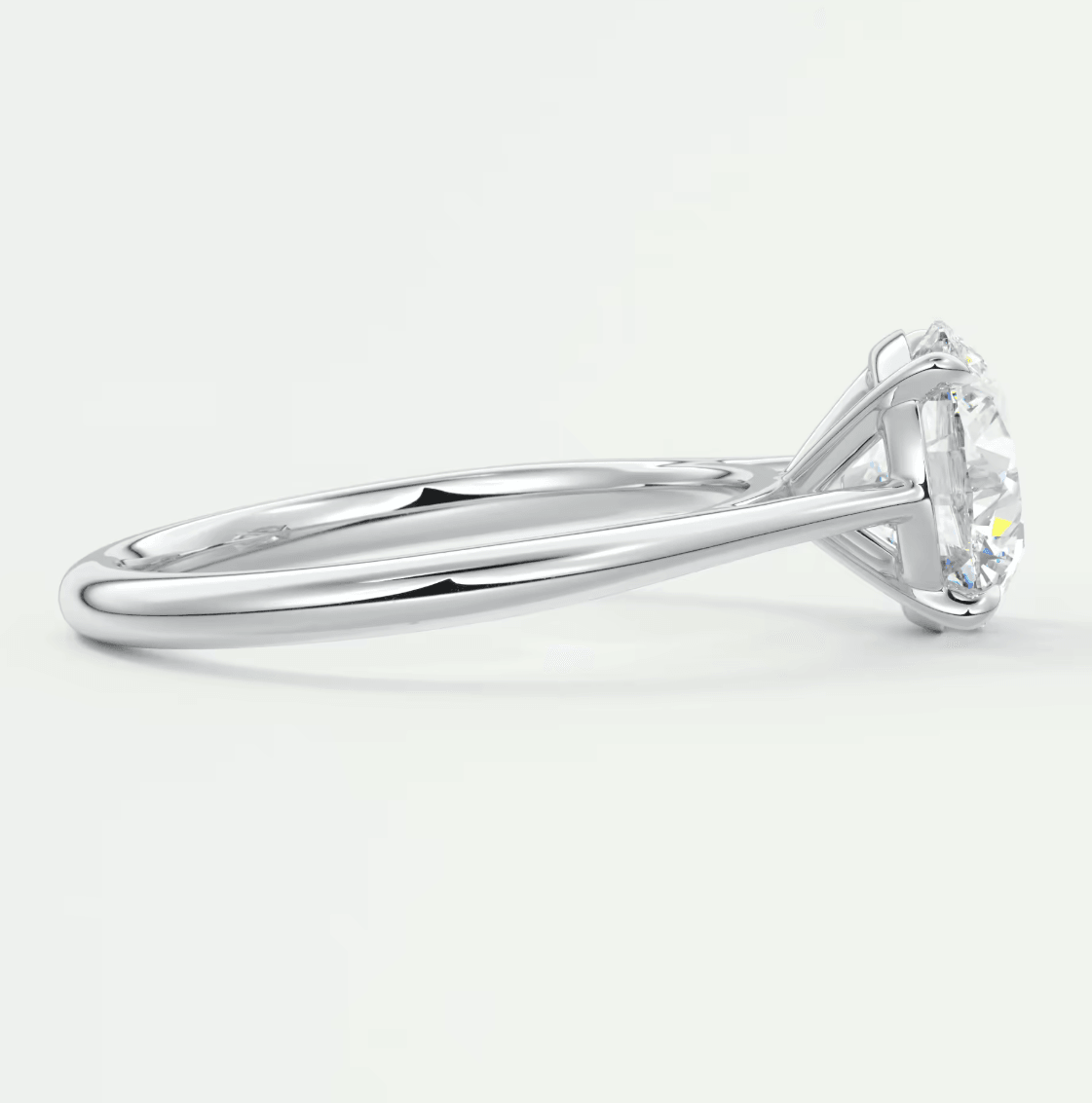 Lumia Round Cathedral Ring – Lab Diamond or Moissanite