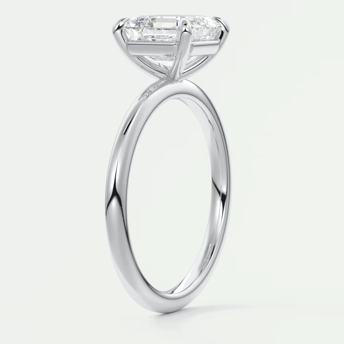 Luna Asscher Solitaire Ring – Lab Diamond or Moissanite