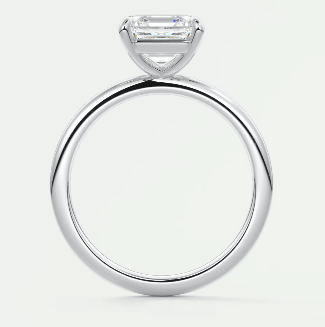 Luna Asscher Solitaire Ring – Lab Diamond or Moissanite