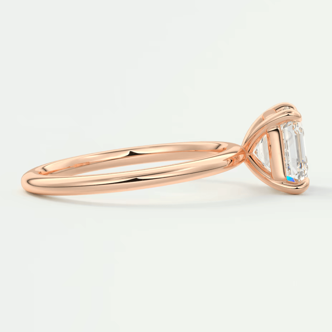 Luna Asscher Solitaire Ring – Lab Diamond or Moissanite