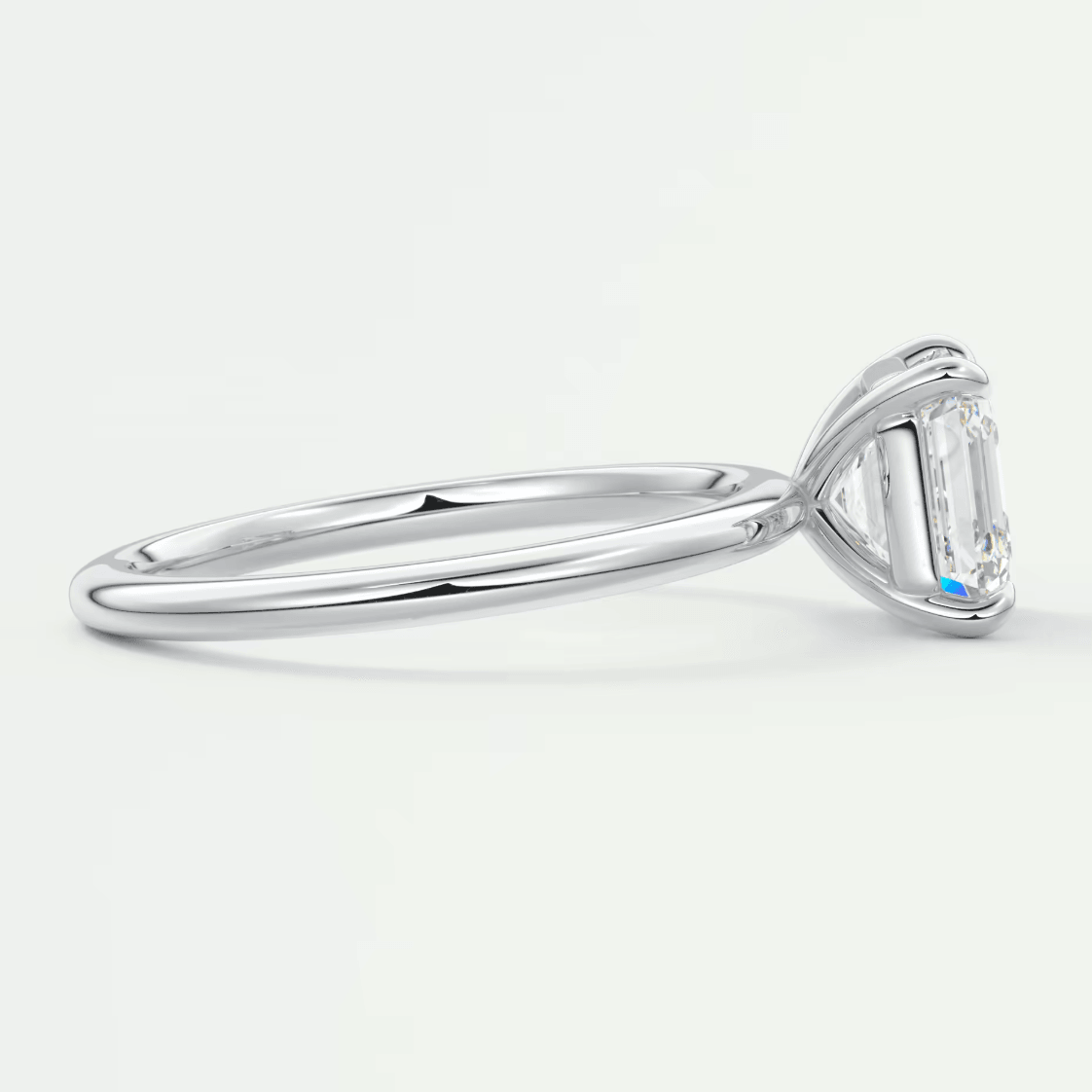 Luna Asscher Solitaire Ring – Lab Diamond or Moissanite