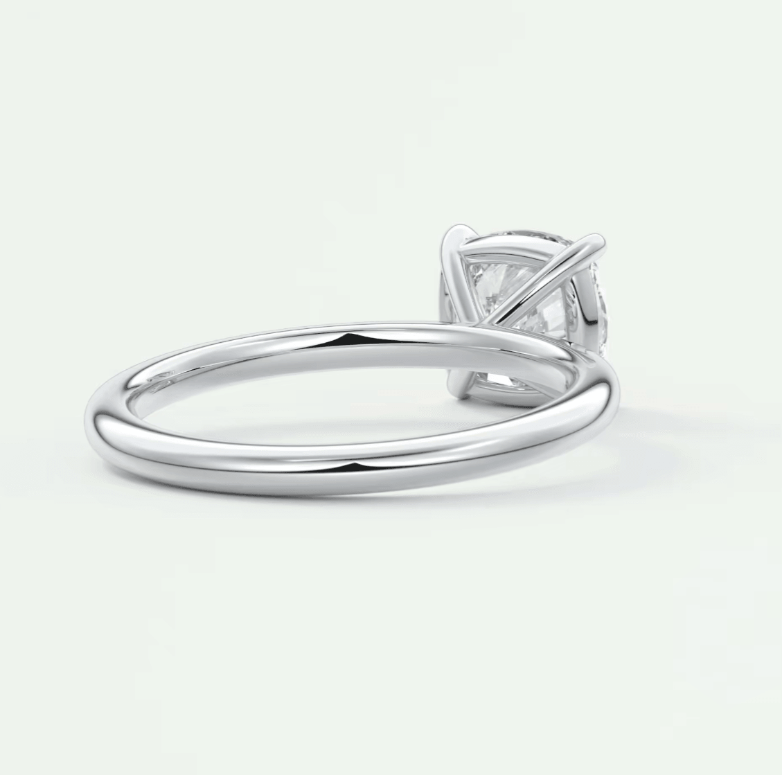 Luna Cushion Solitaire Ring – Lab Diamond or Moissanite