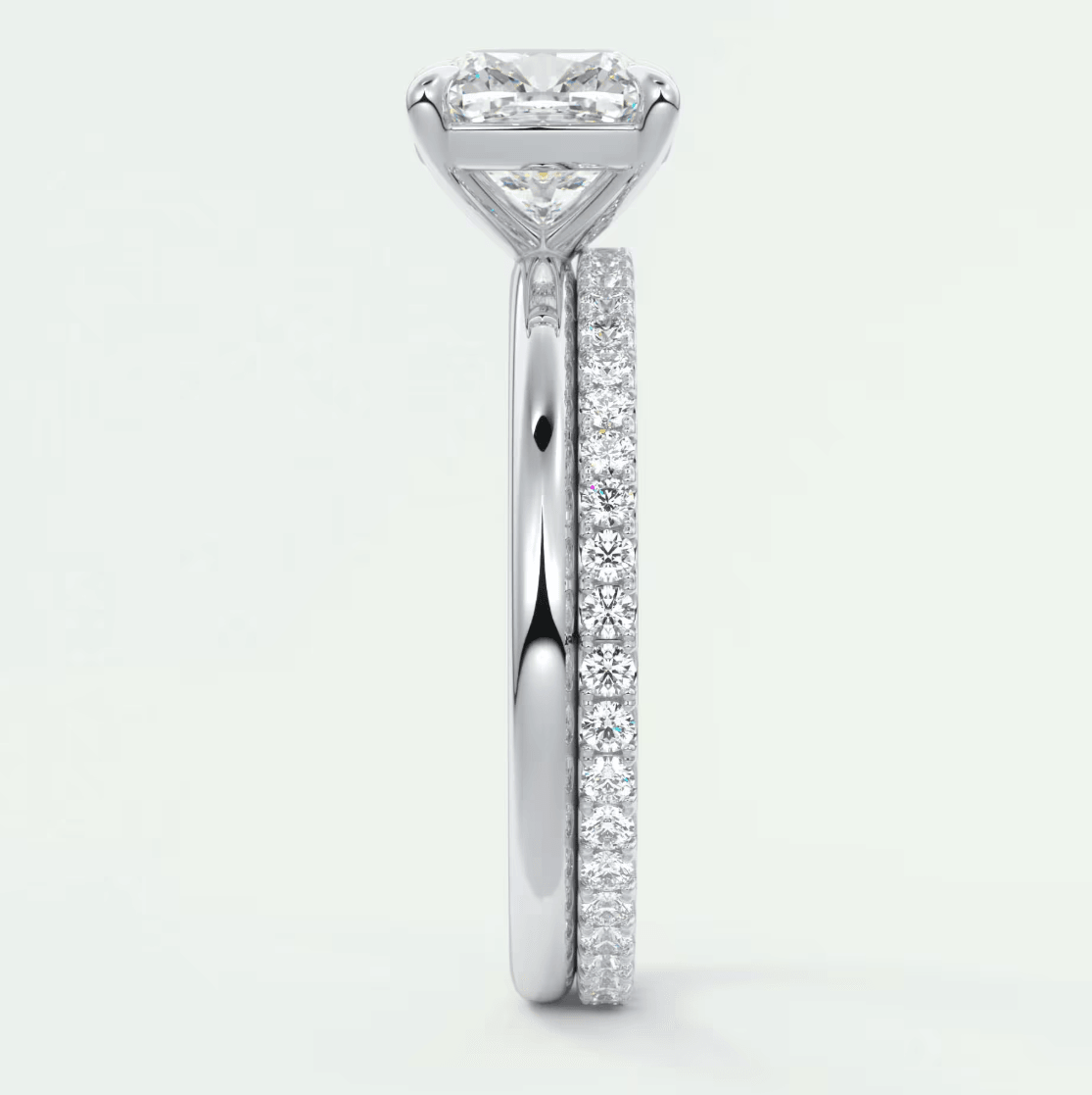 Luna Cushion Solitaire Ring – Lab Diamond or Moissanite