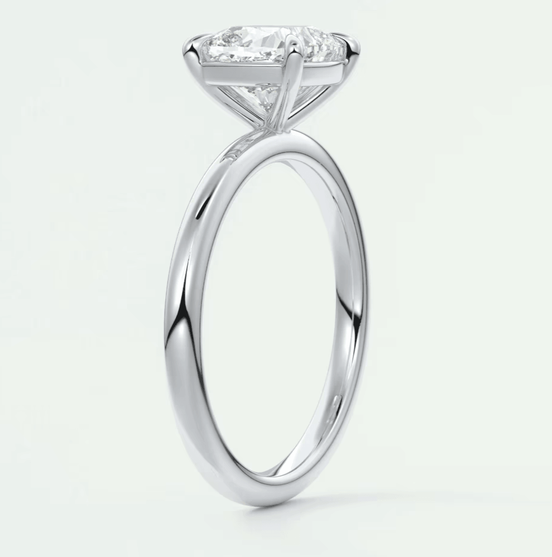 Luna Cushion Solitaire Ring – Lab Diamond or Moissanite
