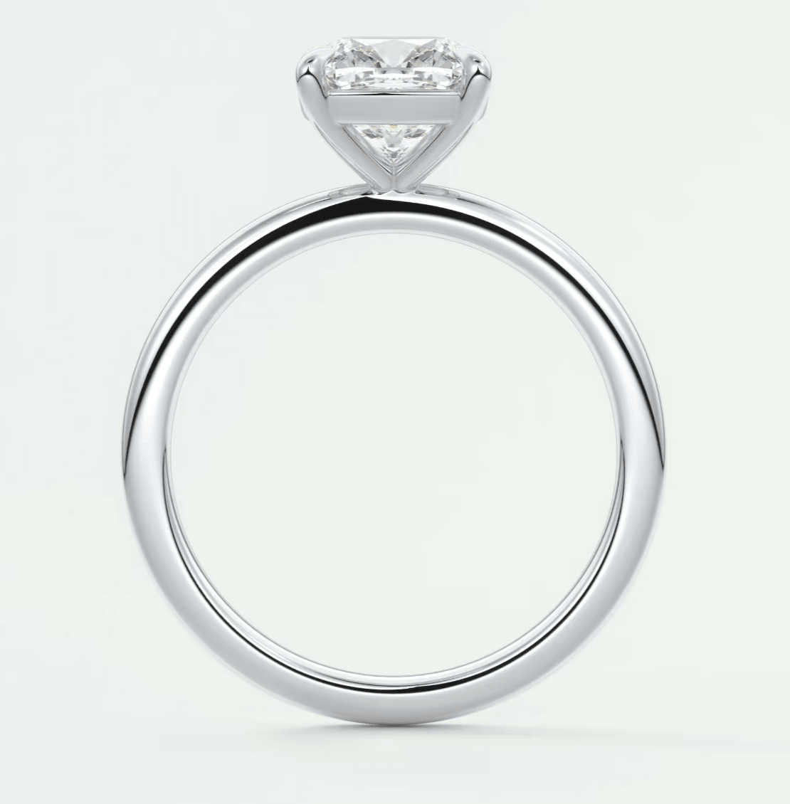 Luna Cushion Solitaire Ring – Lab Diamond or Moissanite