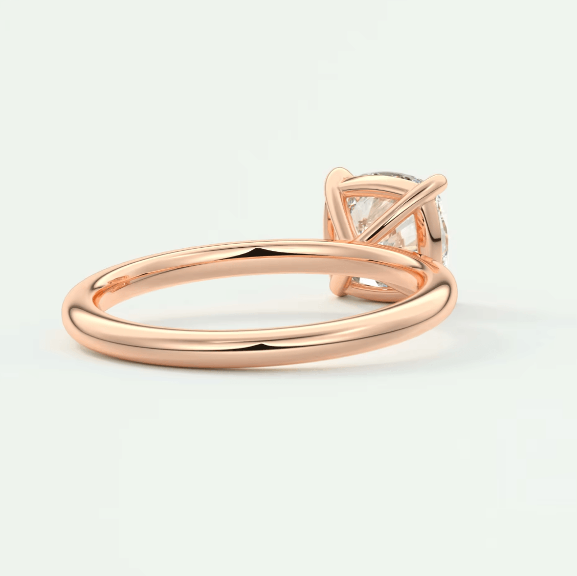 Luna Cushion Solitaire Ring – Lab Diamond or Moissanite