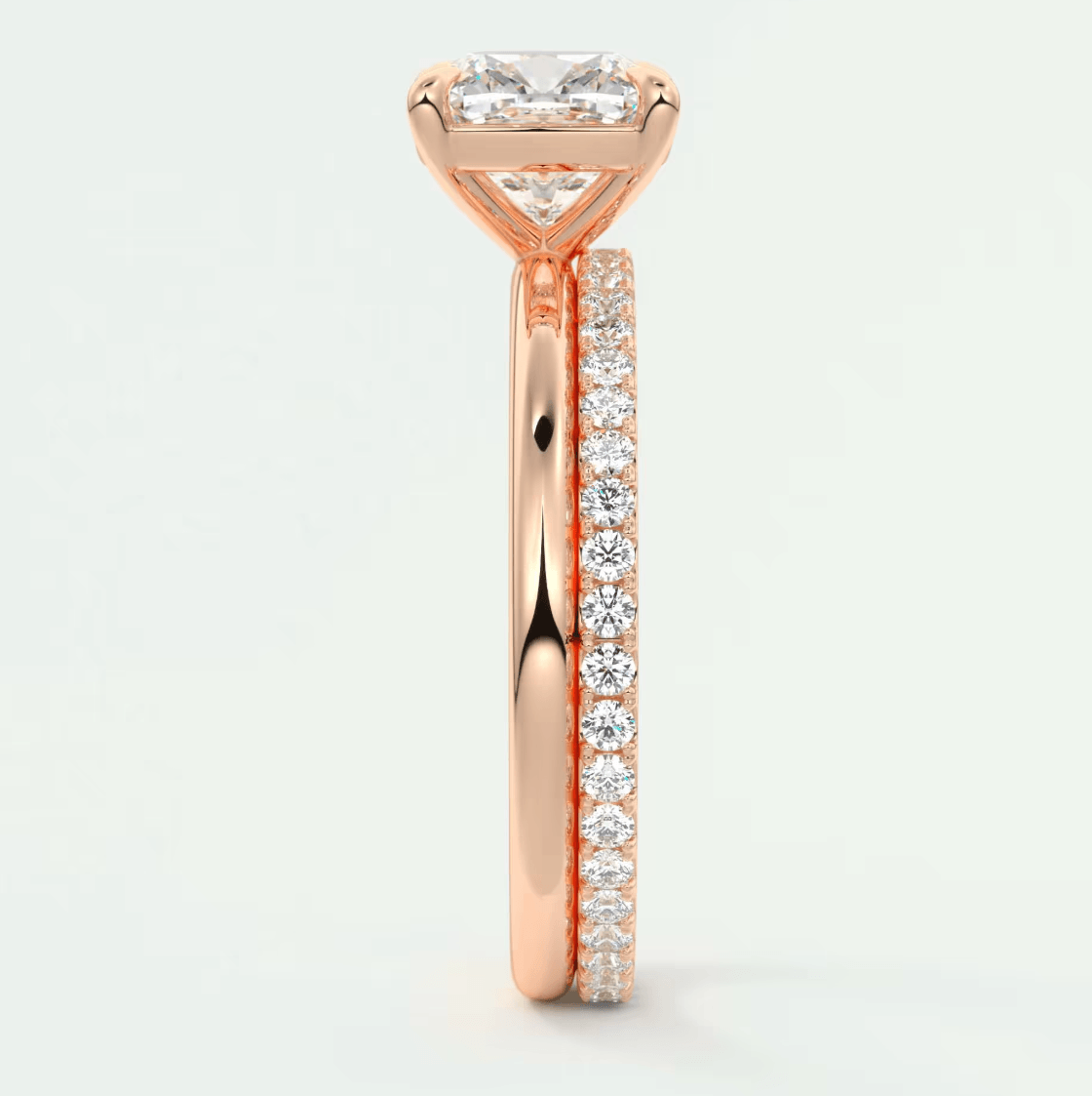 Luna Cushion Solitaire Ring – Lab Diamond or Moissanite