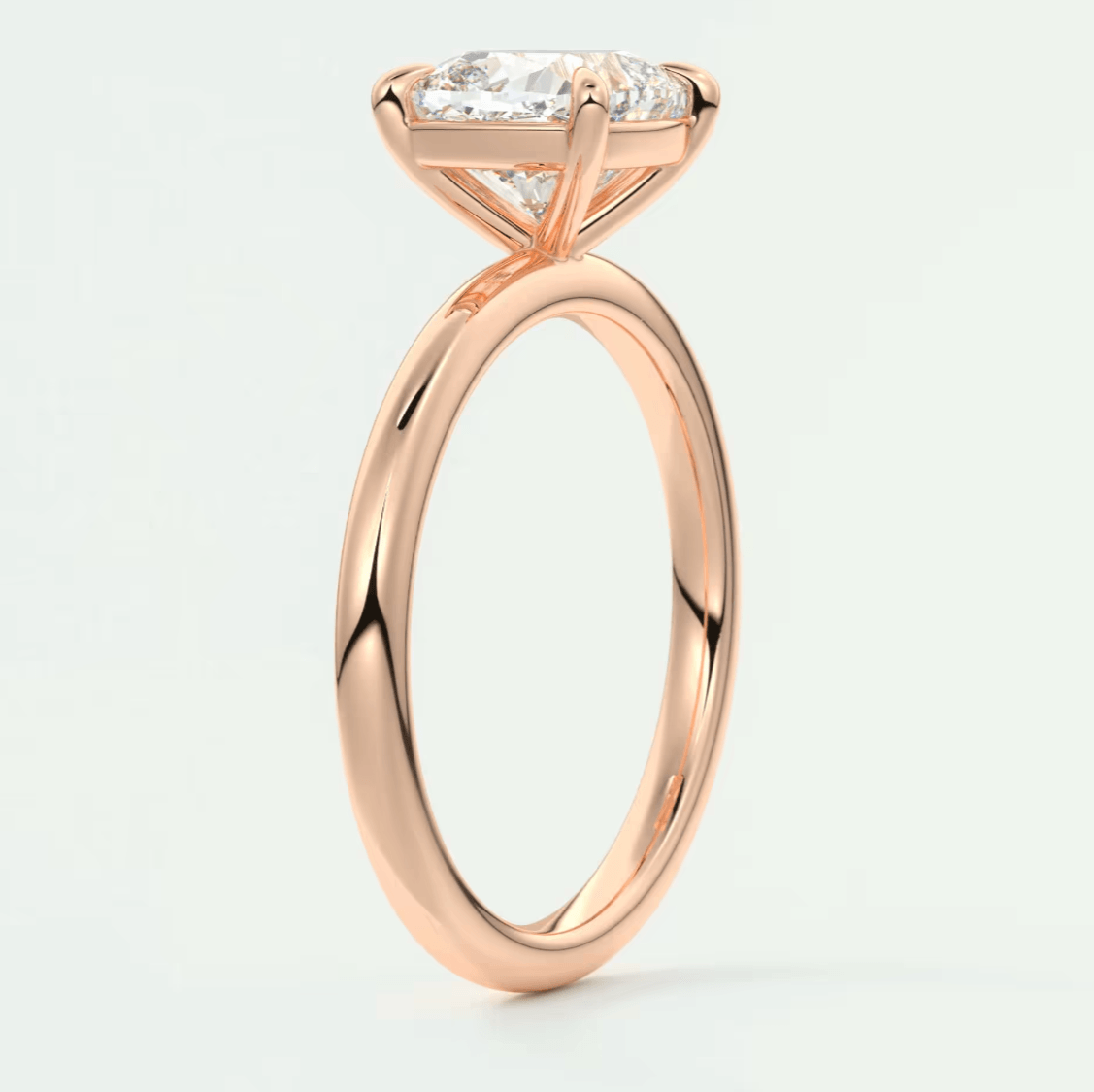 Luna Cushion Solitaire Ring – Lab Diamond or Moissanite