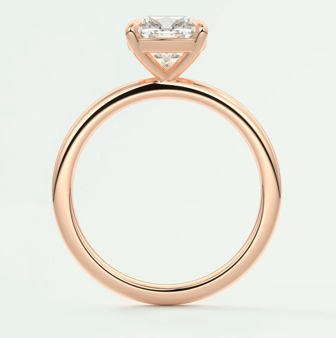 Luna Cushion Solitaire Ring – Lab Diamond or Moissanite