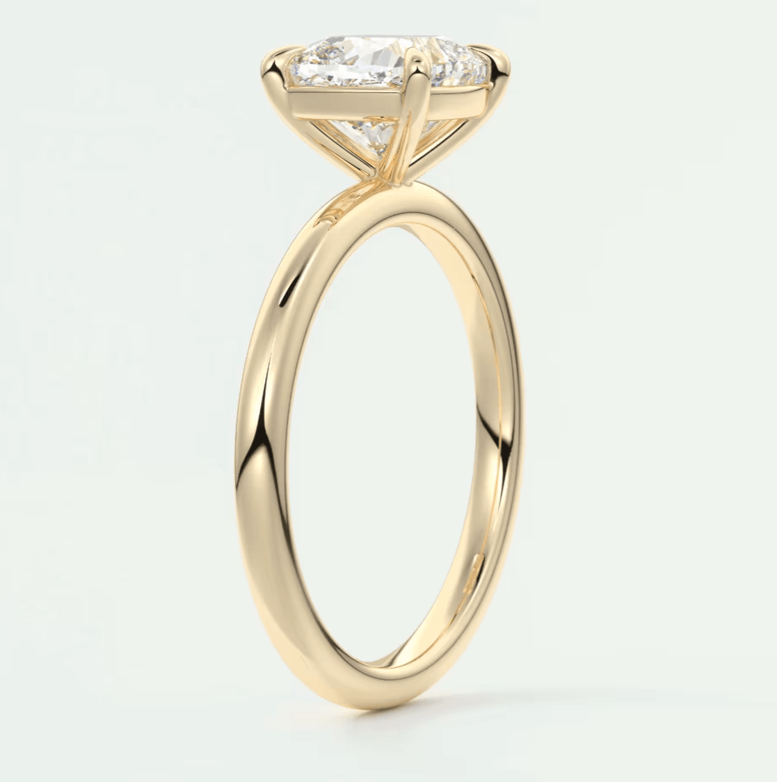 Luna Cushion Solitaire Ring – Lab Diamond or Moissanite