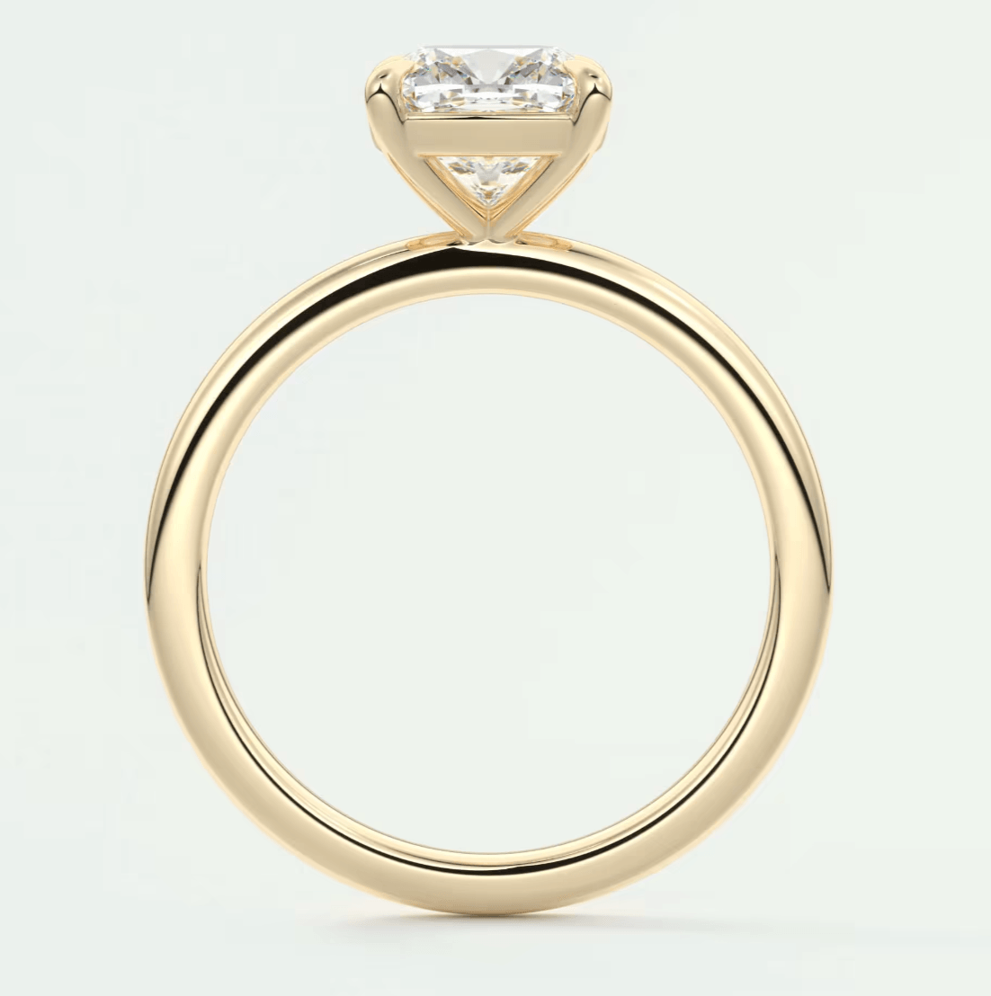 Luna Cushion Solitaire Ring – Lab Diamond or Moissanite