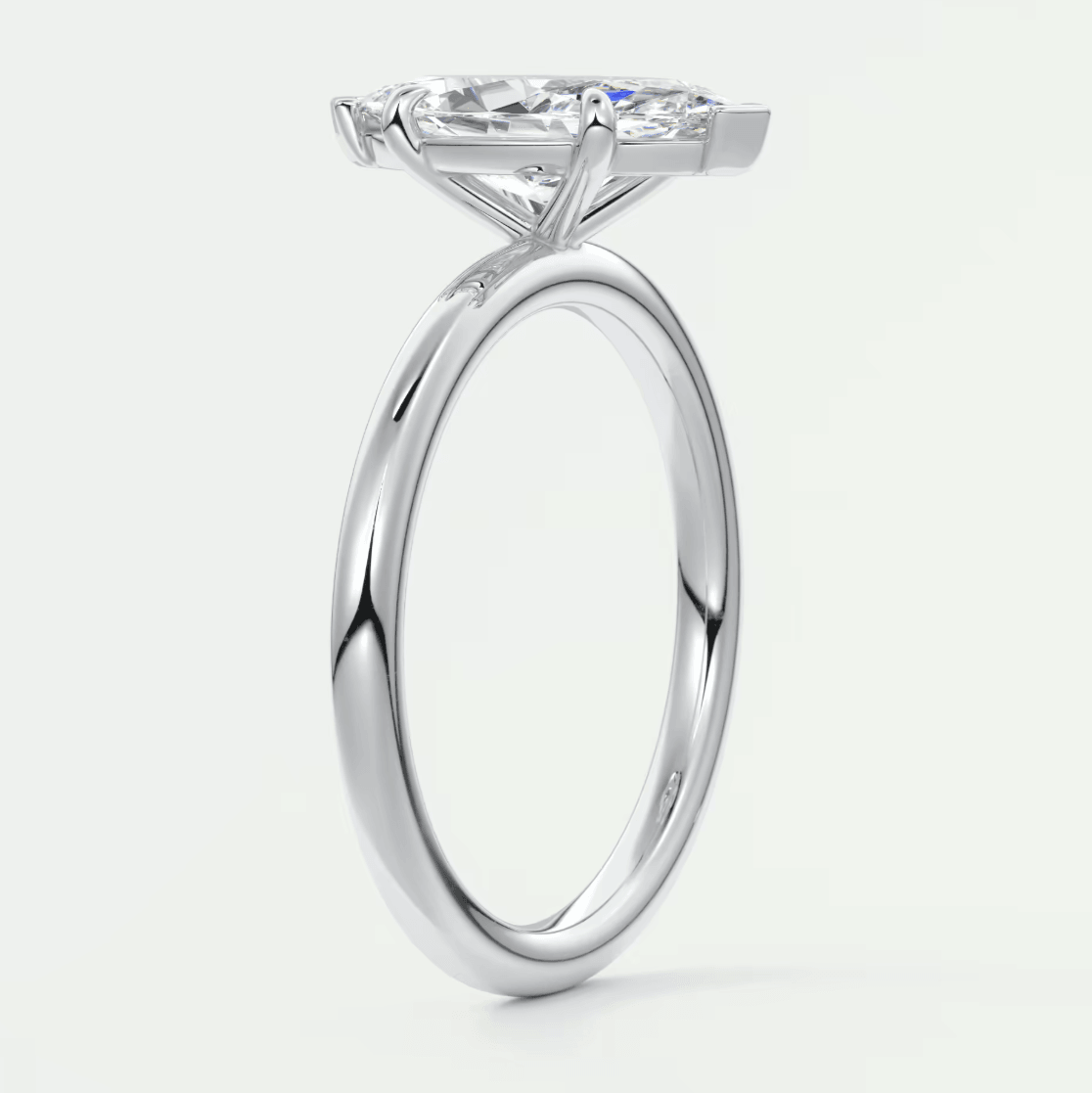 Luna Marquise Solitaire Ring – Lab Diamond or Moissanite