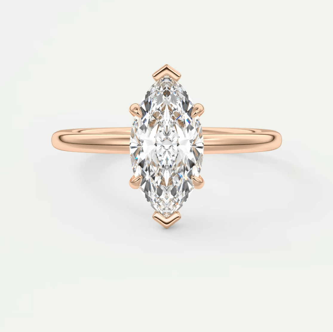 Luna Marquise Solitaire Ring – Lab Diamond or Moissanite
