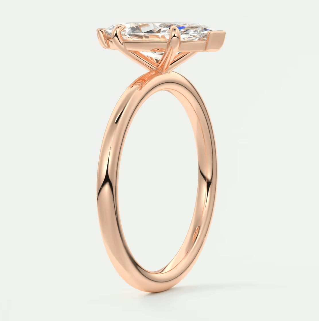 Luna Marquise Solitaire Ring – Lab Diamond or Moissanite