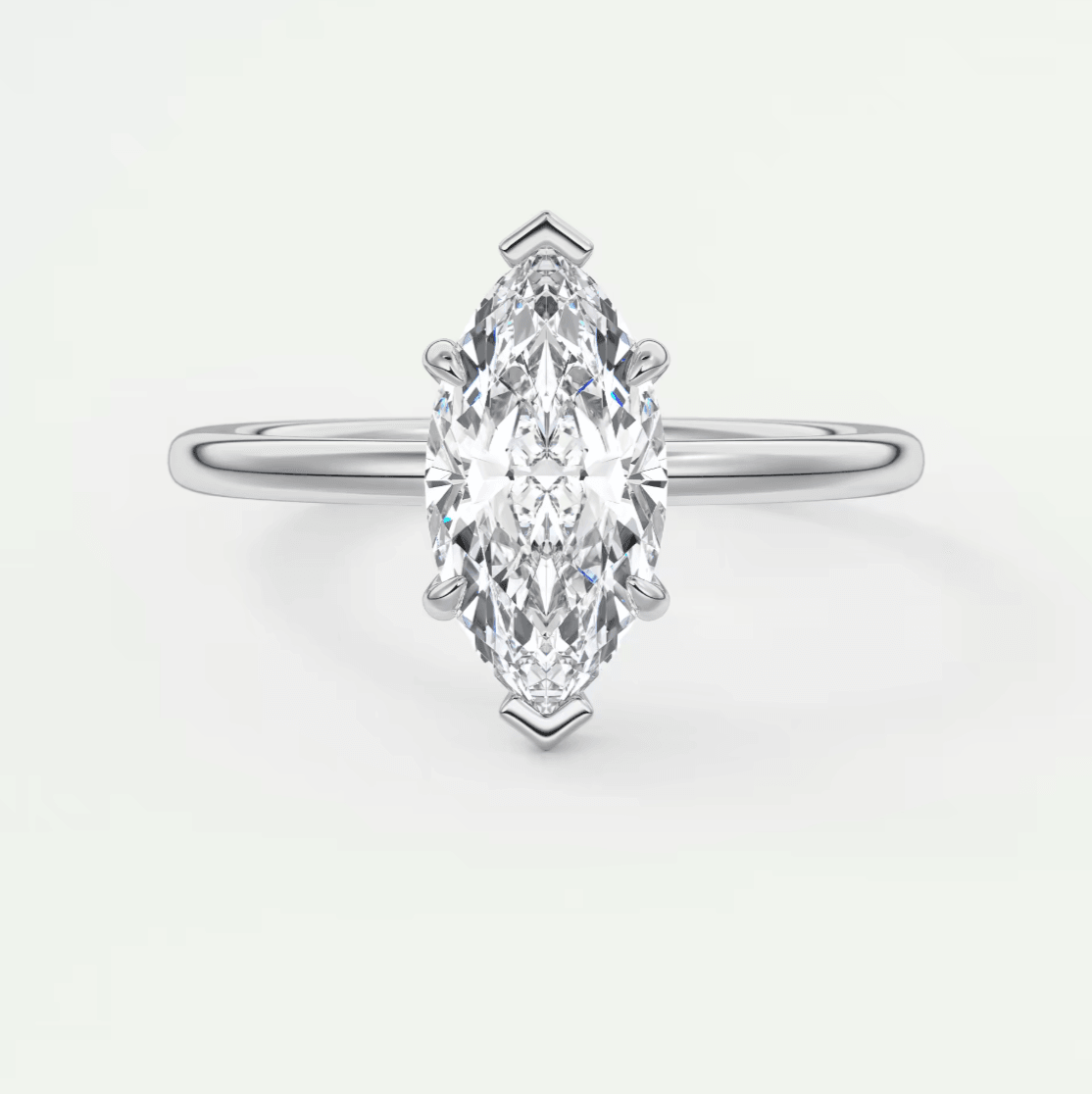 Luna Marquise Solitaire Ring – Lab Diamond or Moissanite