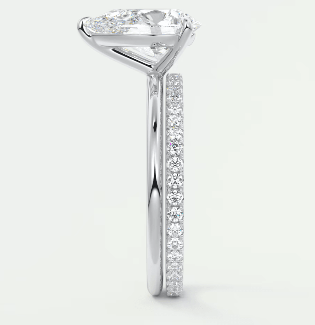 Luna Pear Solitaire Ring – Lab Diamond or Moissanite