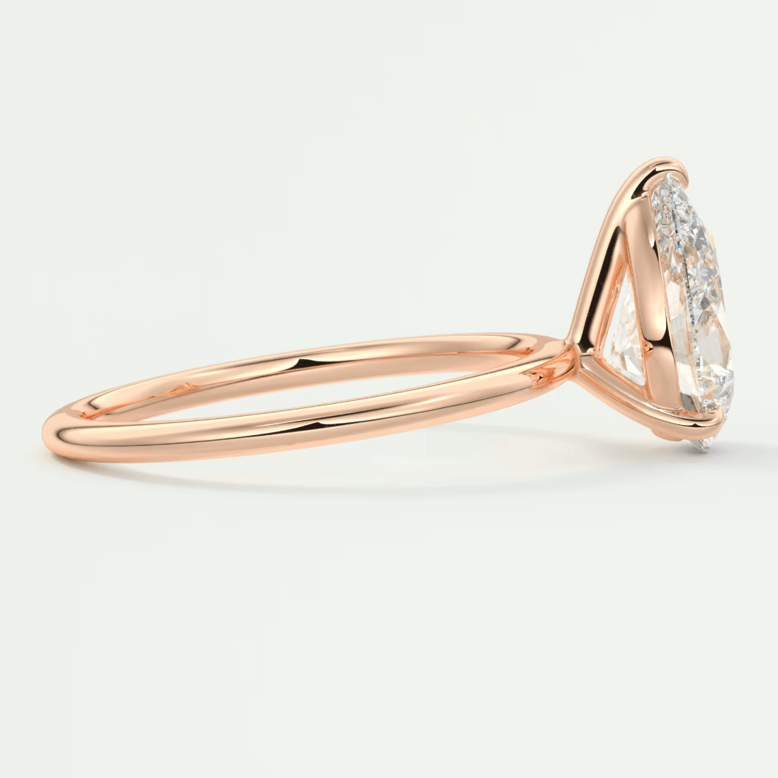 Luna Pear Solitaire Ring – Lab Diamond or Moissanite