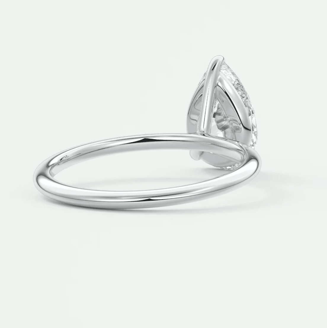 Luna Pear Solitaire Ring – Lab Diamond or Moissanite