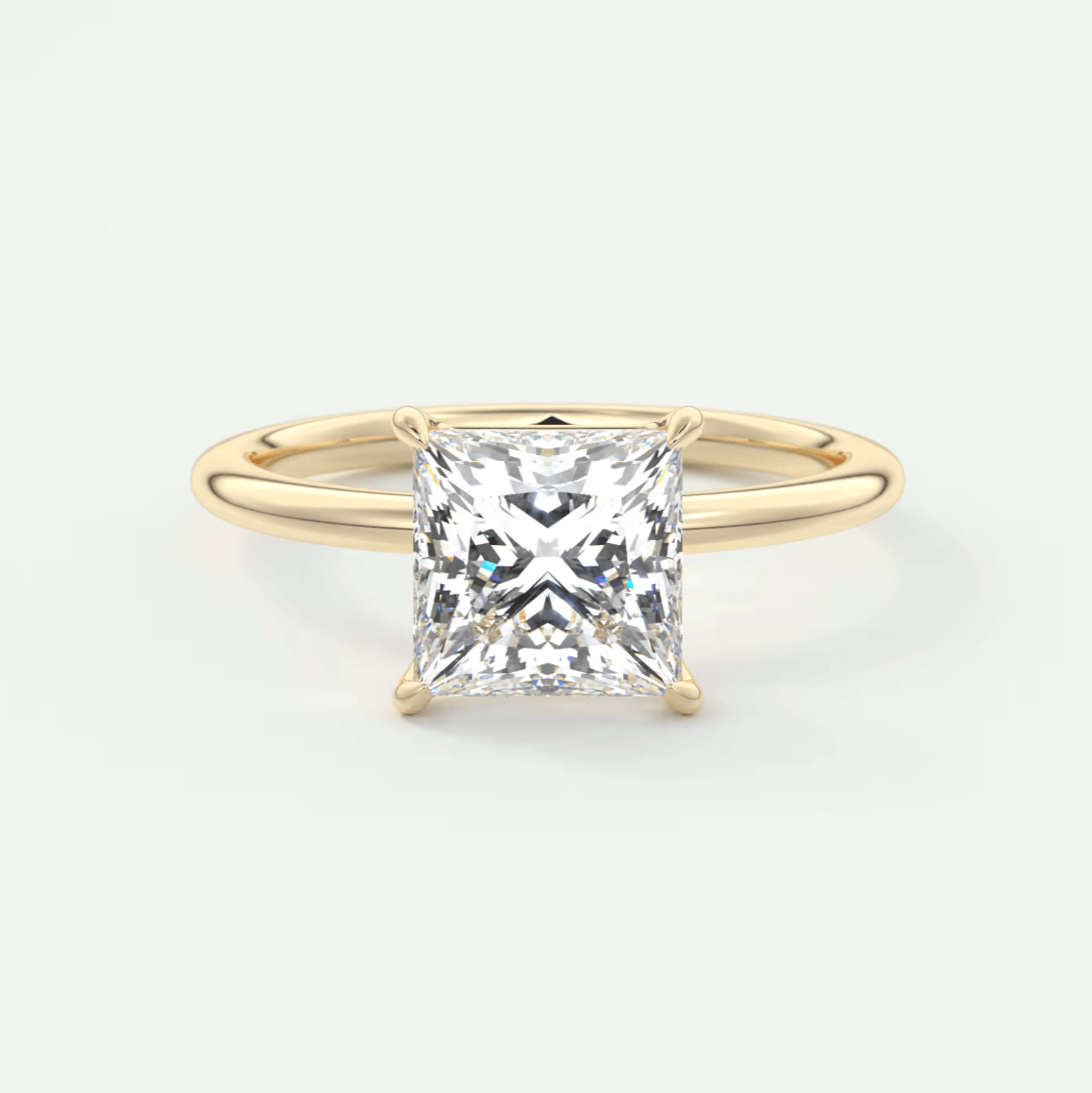 Luna Princess Solitaire Ring – Lab Diamond or Moissanite