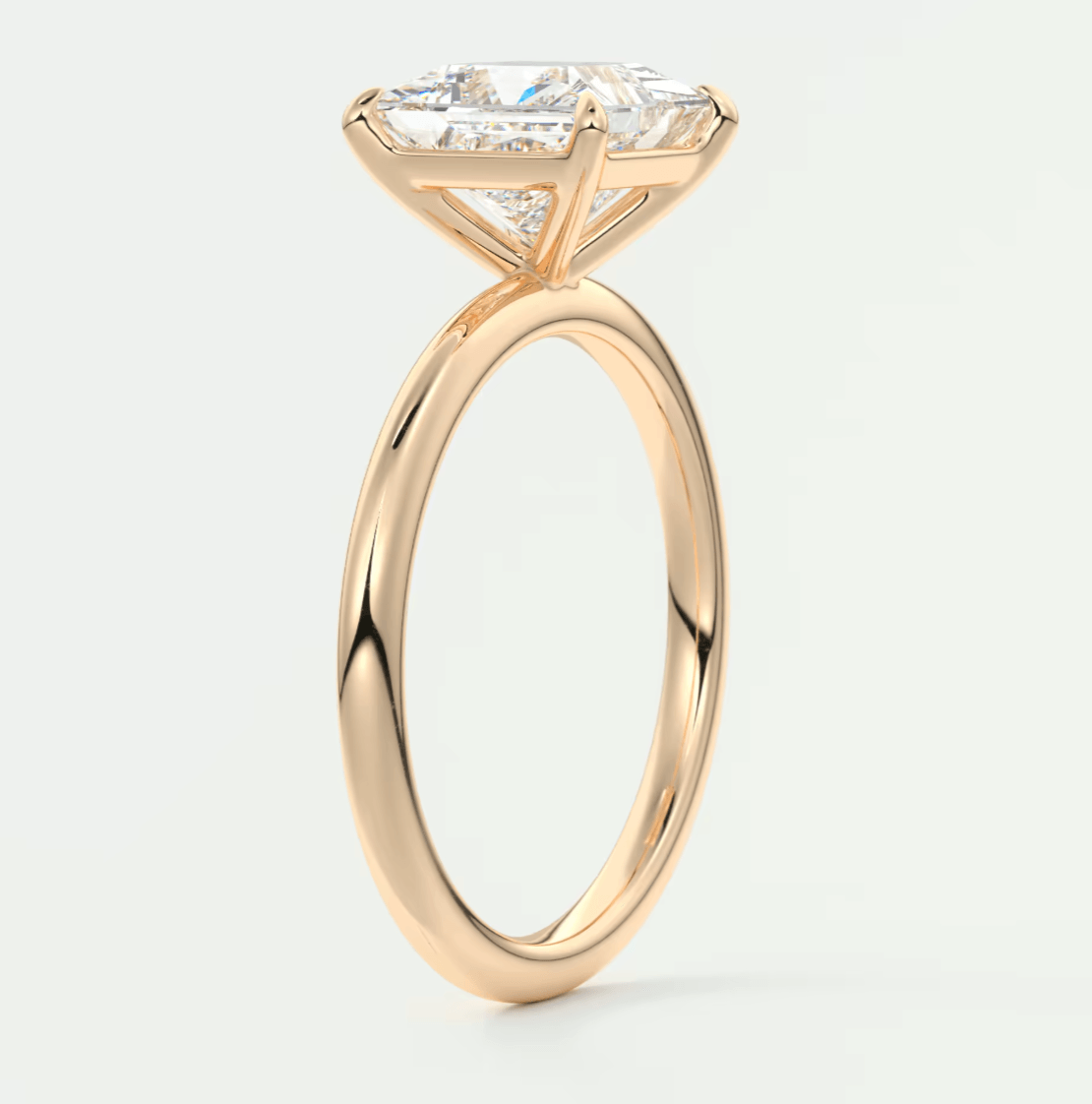 Luna Princess Solitaire Ring – Lab Diamond or Moissanite