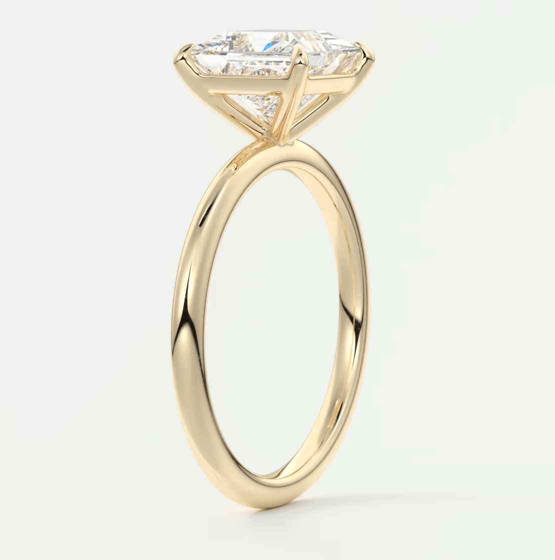 Luna Princess Solitaire Ring – Lab Diamond or Moissanite
