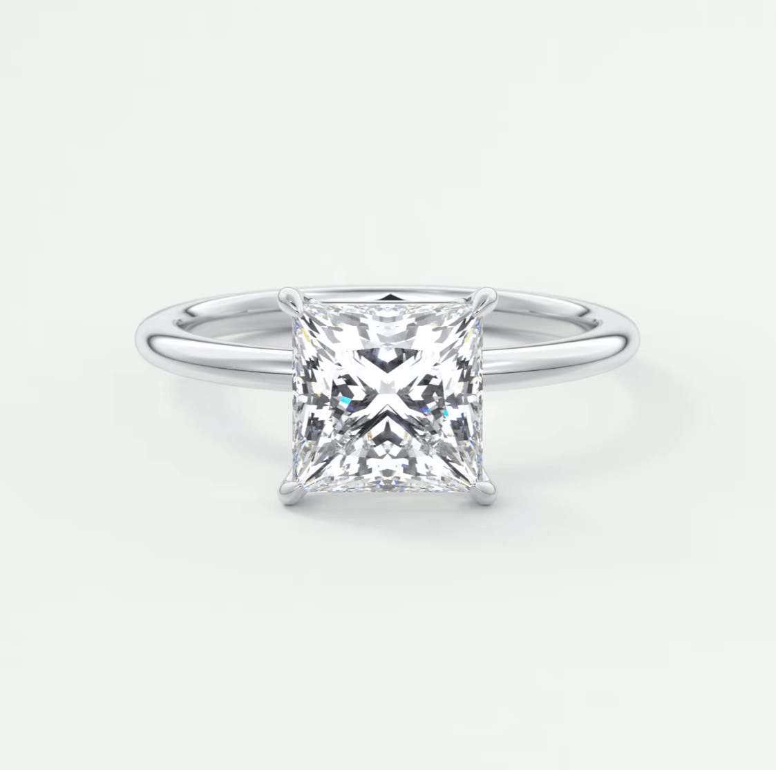Luna Princess Solitaire Ring – Lab Diamond or Moissanite