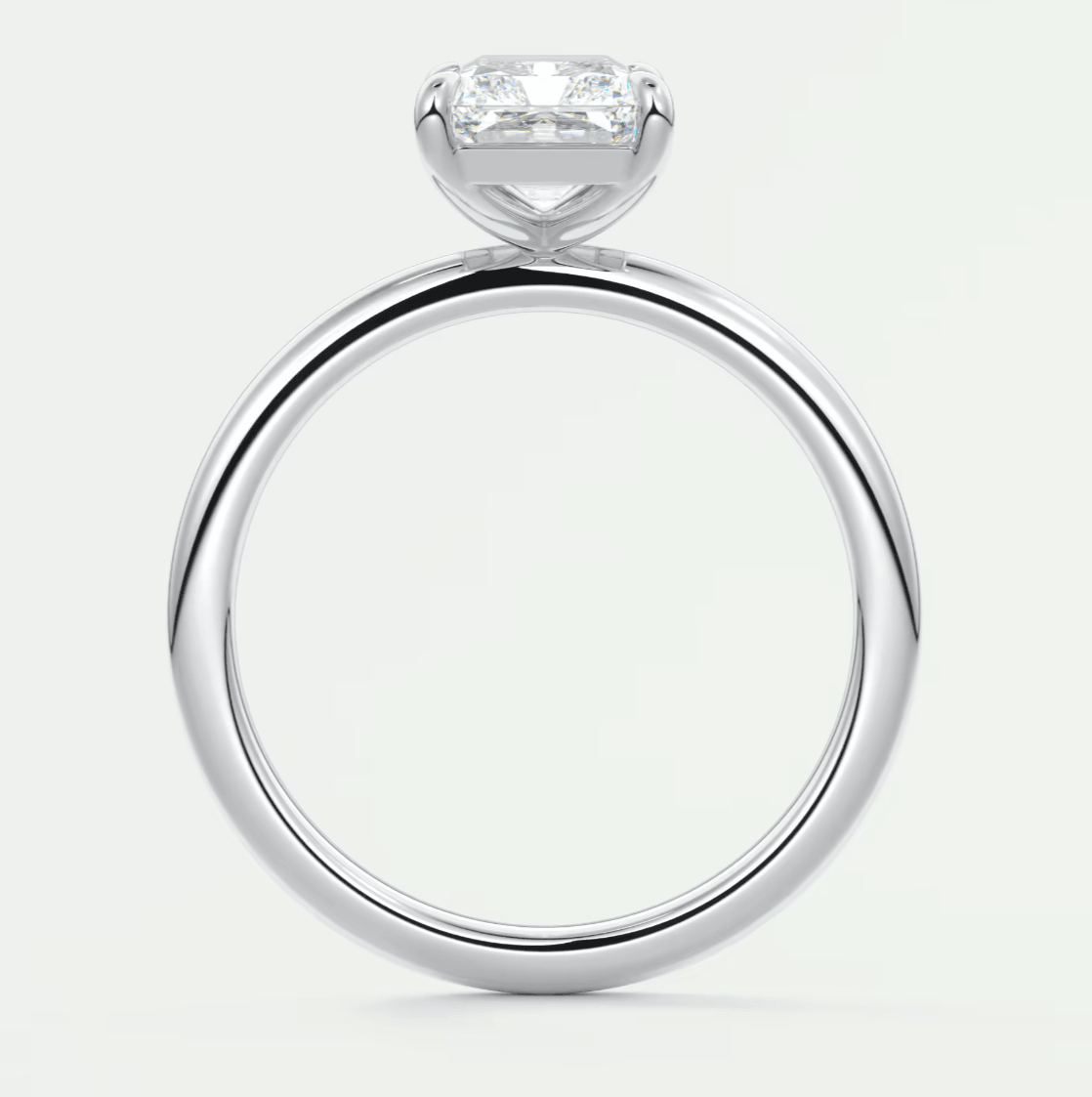 Luna Radiant Solitaire Ring – Lab Diamond or Moissanite