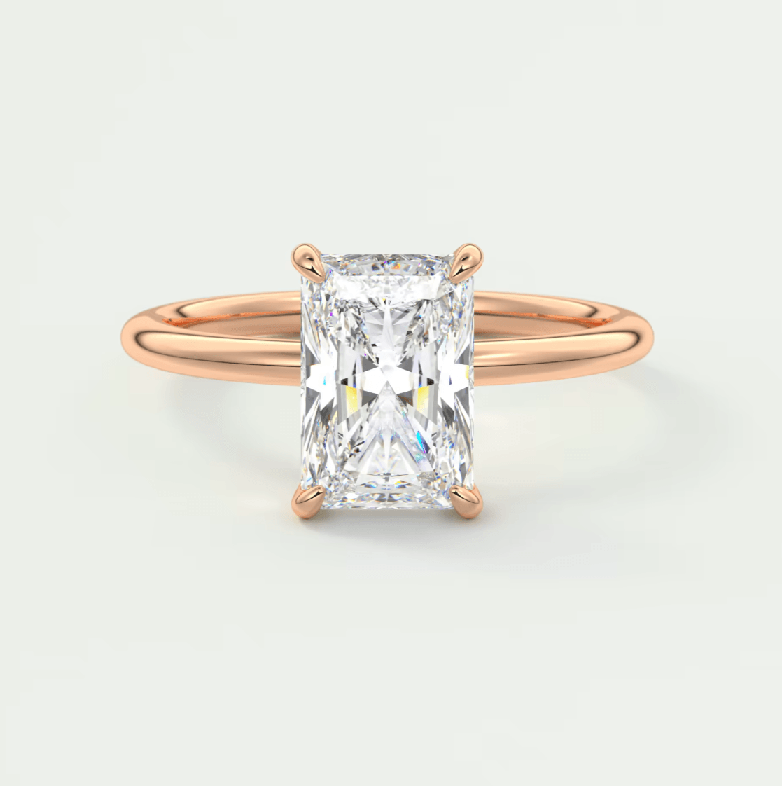 Luna Radiant Solitaire Ring – Lab Diamond or Moissanite