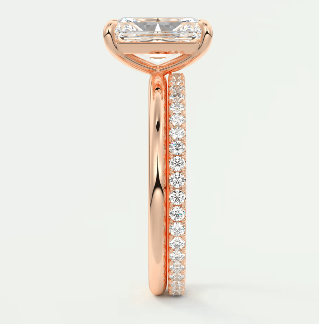 Luna Radiant Solitaire Ring – Lab Diamond or Moissanite