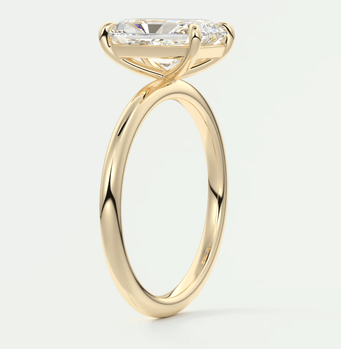 Luna Radiant Solitaire Ring – Lab Diamond or Moissanite