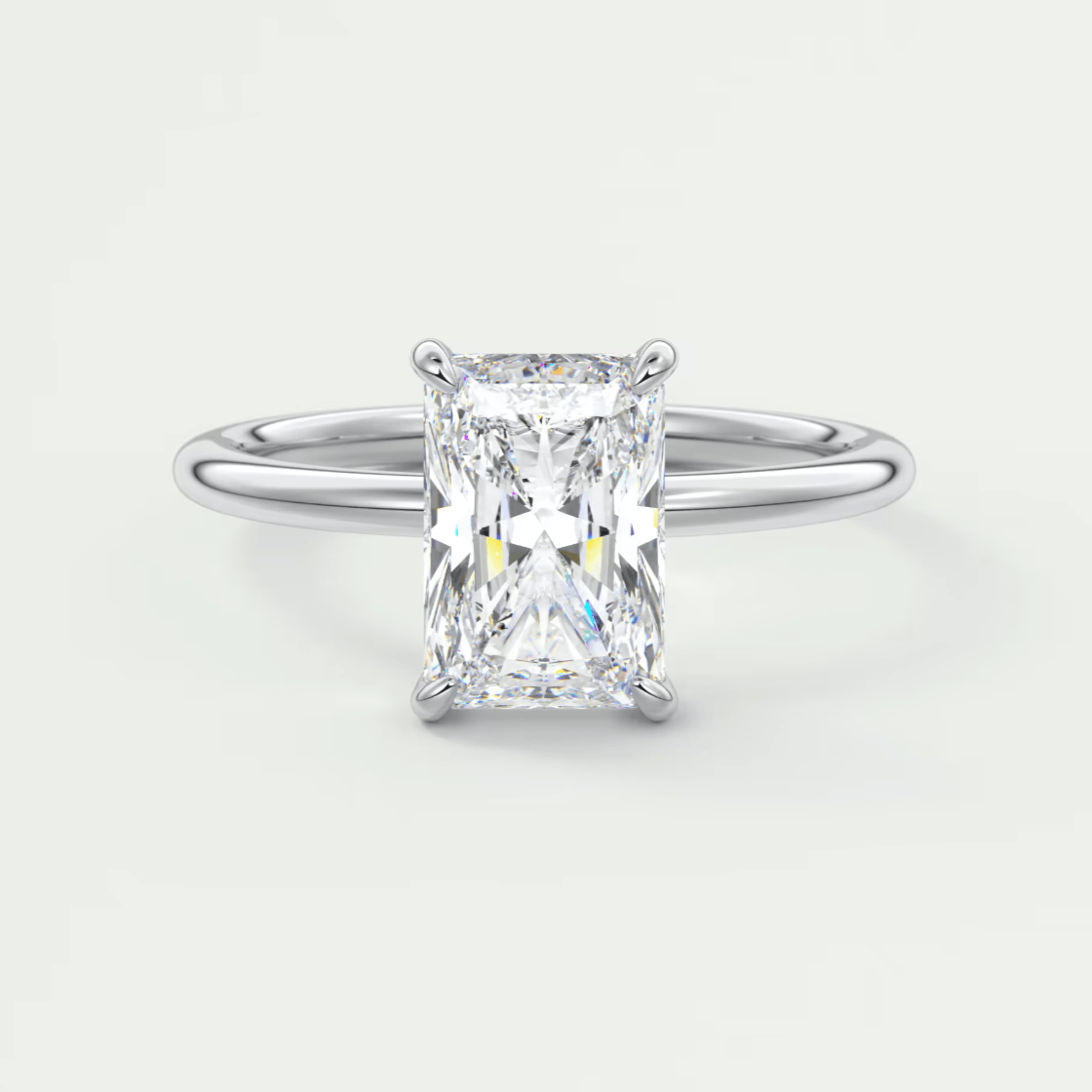 Luna Radiant Solitaire Ring – Lab Diamond or Moissanite