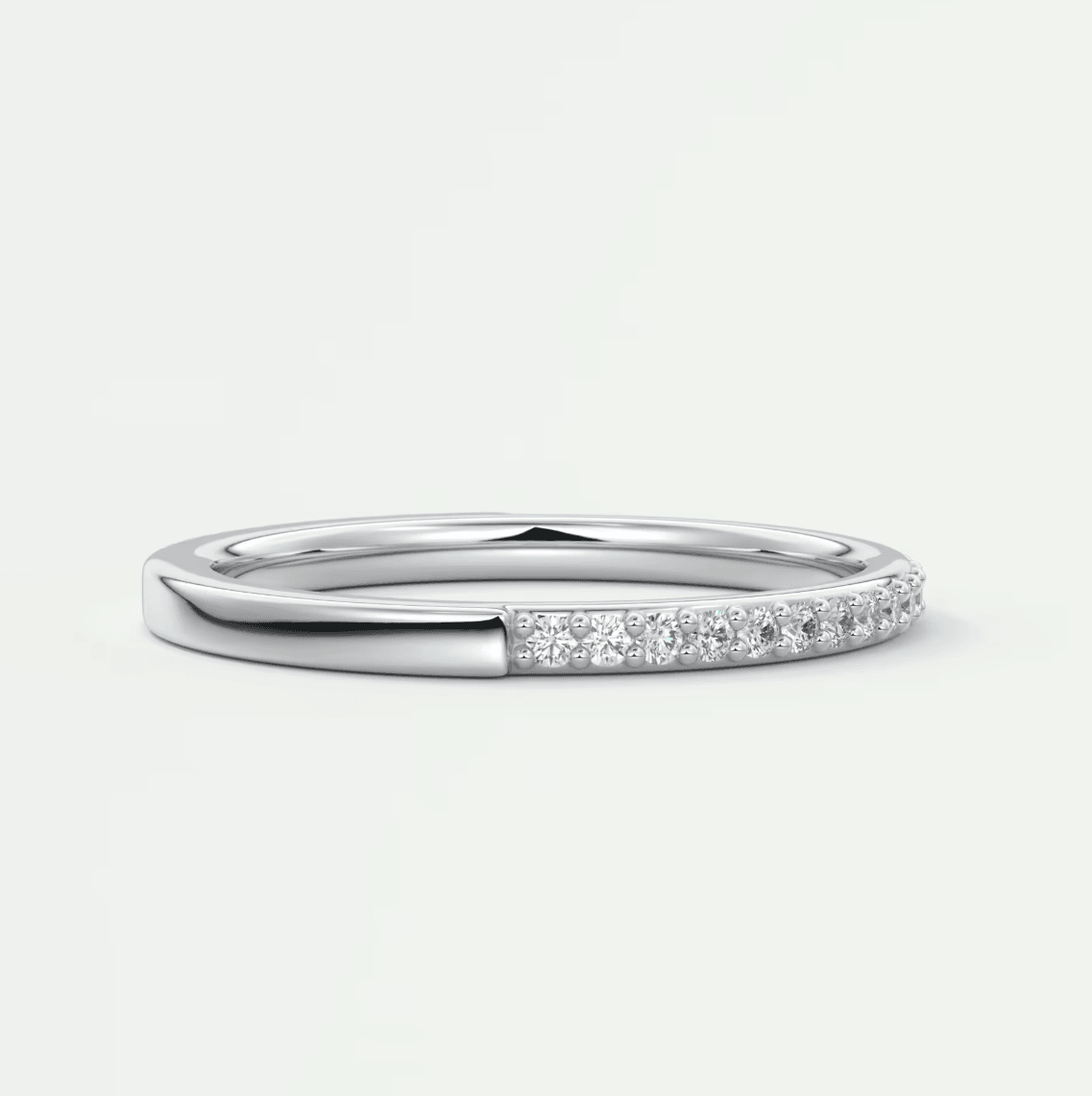Lunara 1.6mm Half Eternity Band – Lab-Grown or Natural Diamonds