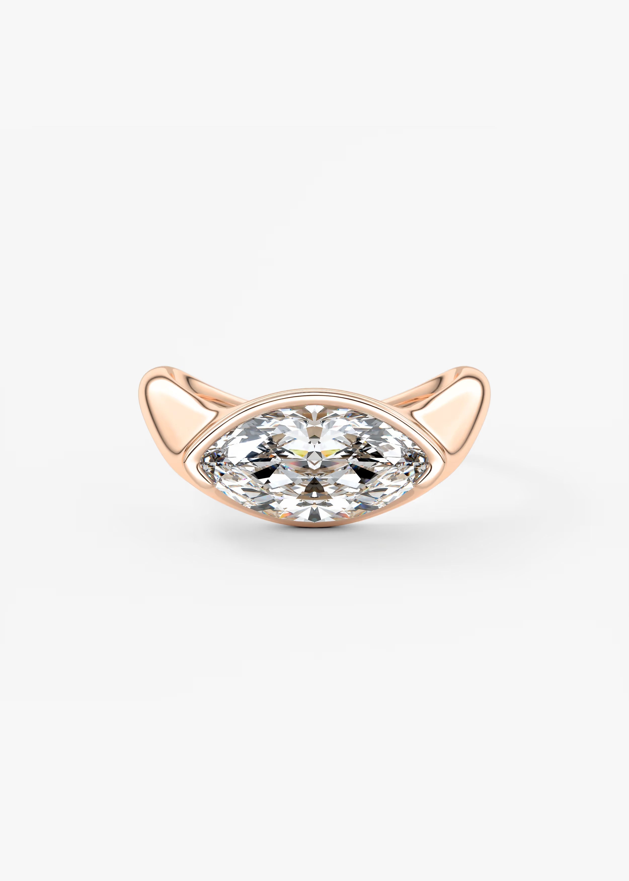 Lyra – East-West Half Bezel Marquise Engagement Ring