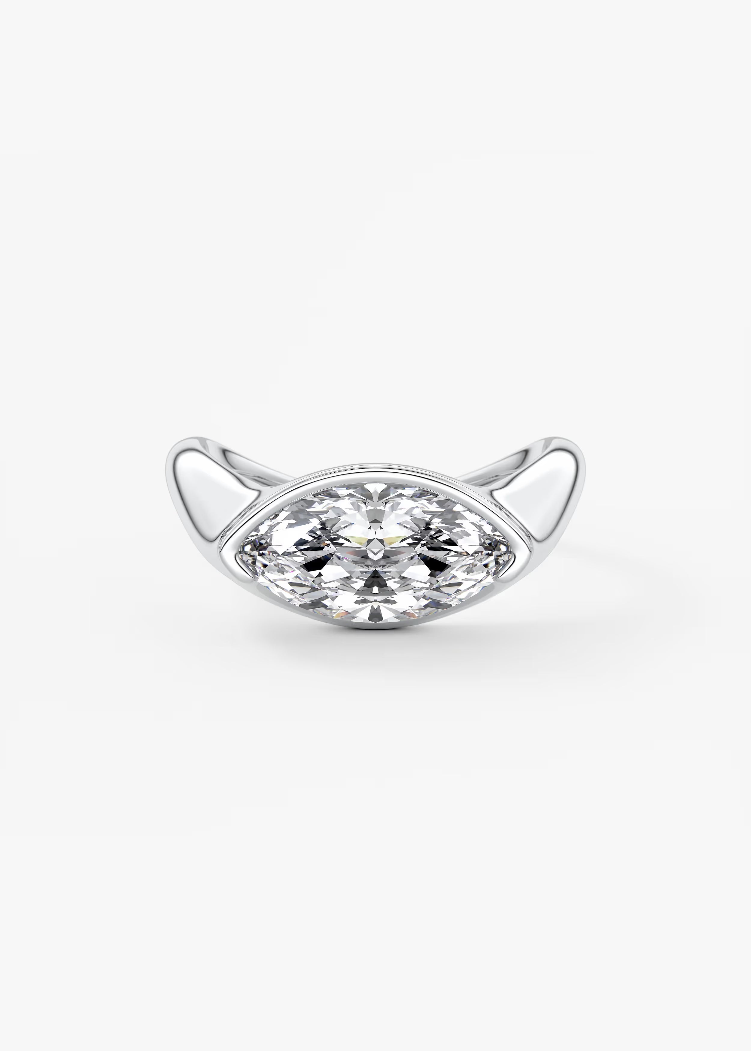 Lyra – East-West Half Bezel Marquise Engagement Ring