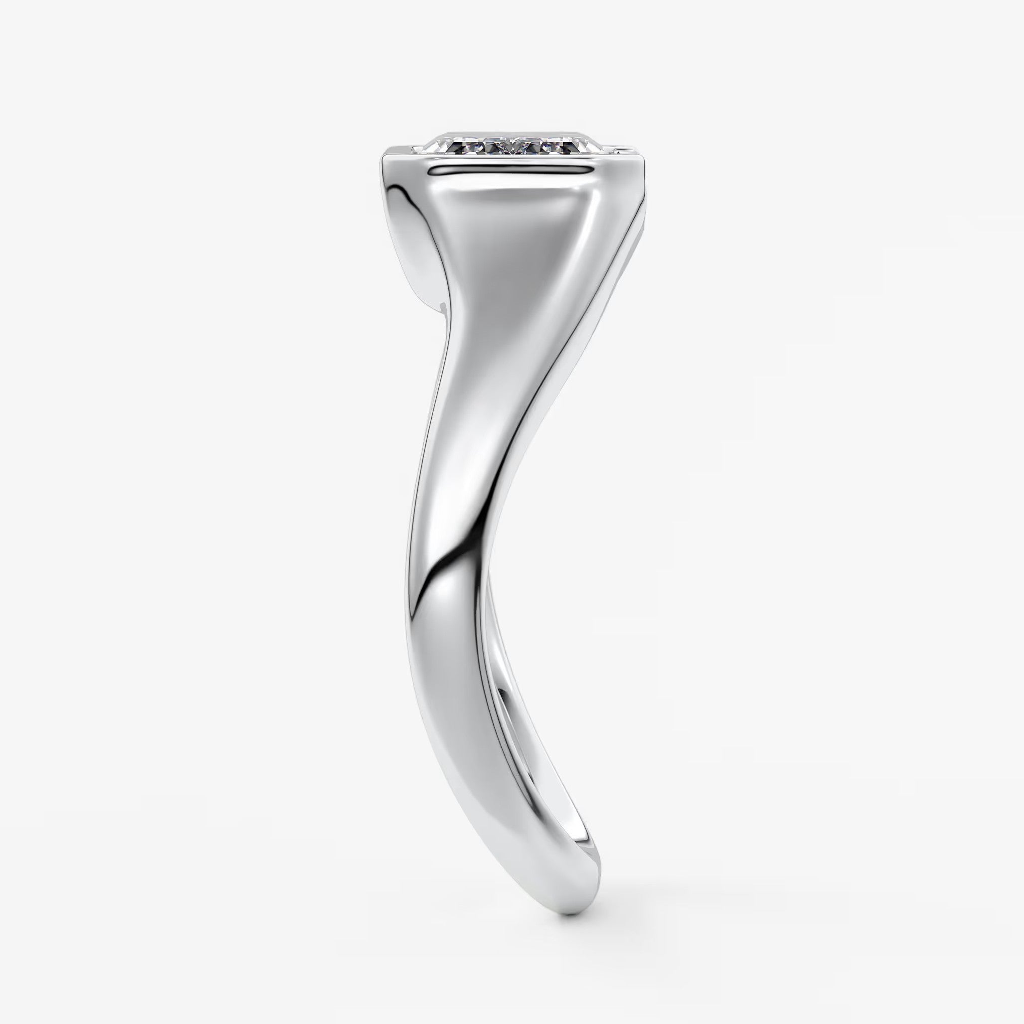 Lyra – east-west half bezel emerald engagement ring