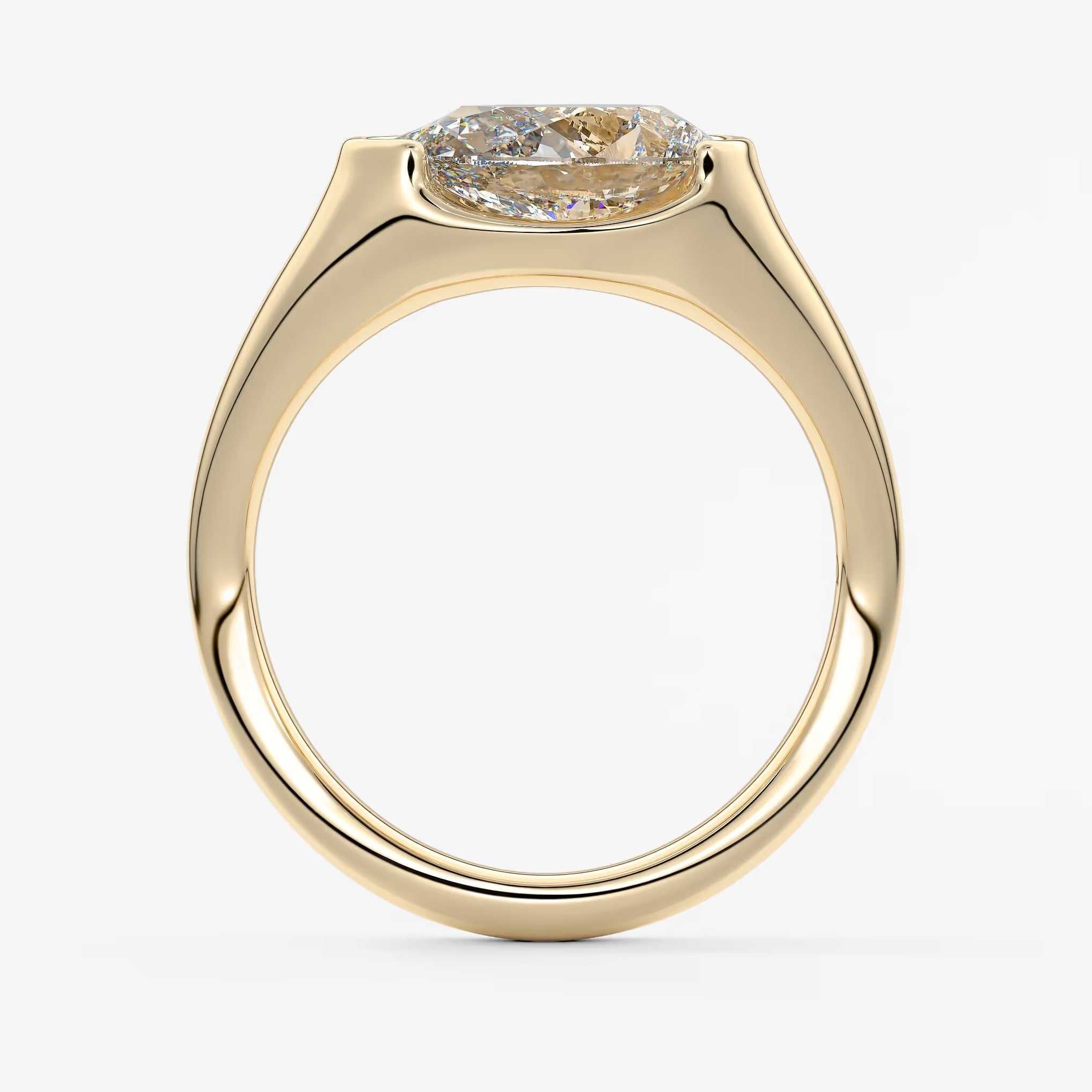 Lyra – east-west half bezel pear engagement ring