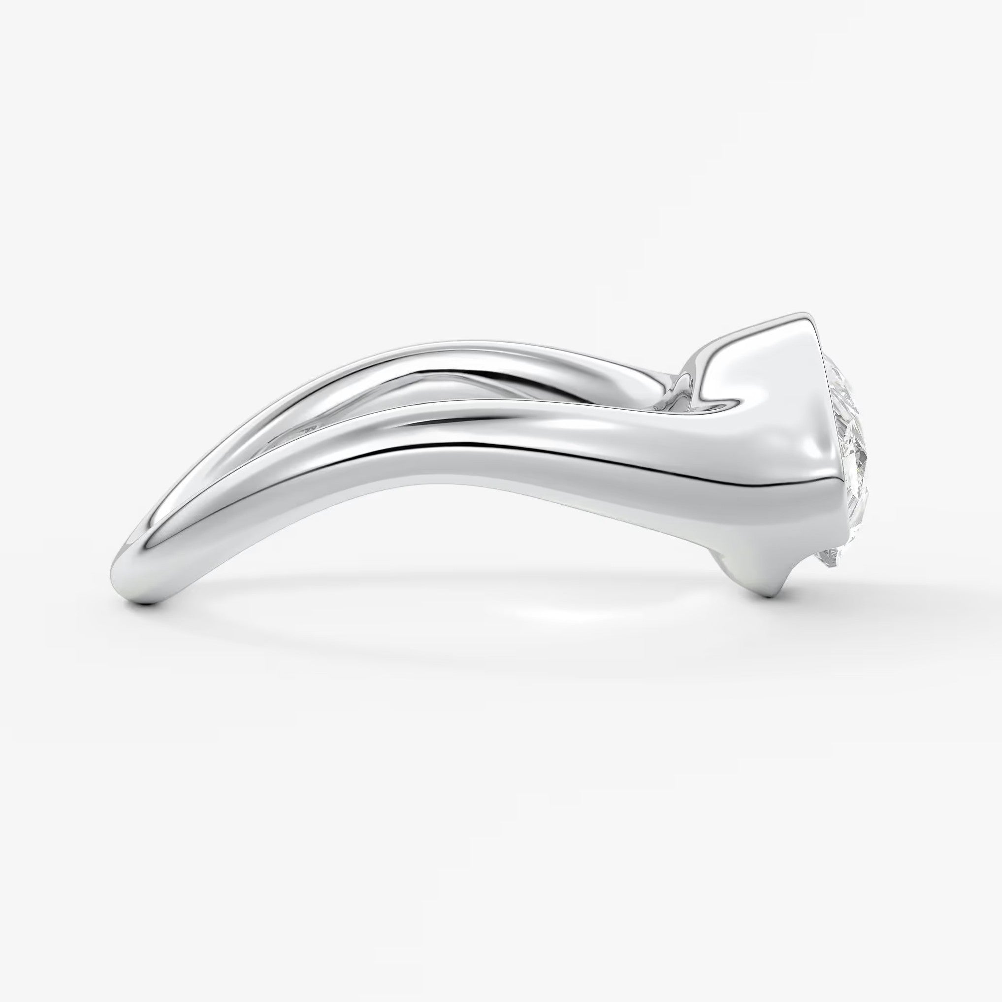 Lyra – east-west half bezel pear engagement ring